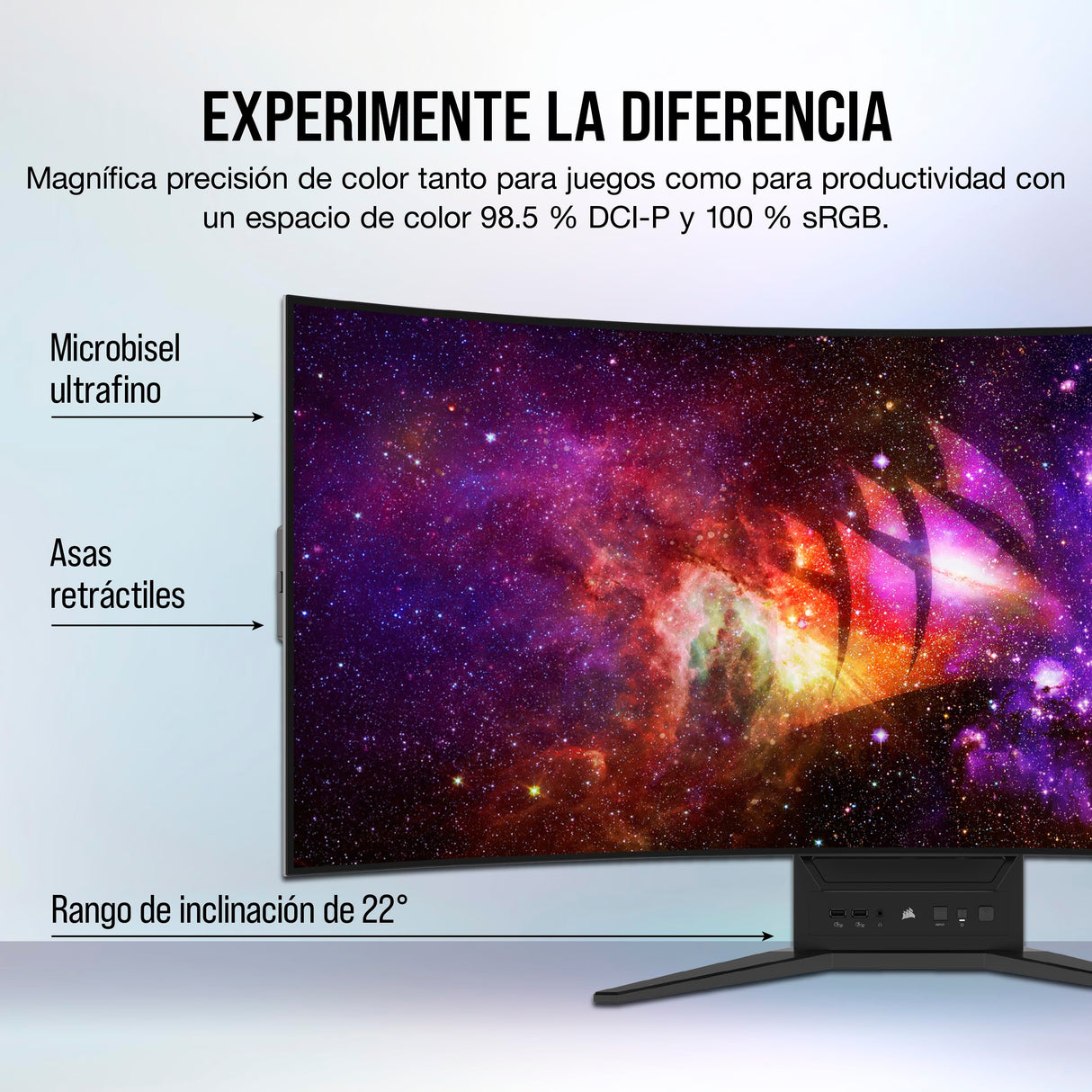 Corsair XENEON Flex 45WQHD240 Monitor de Juego - 45 Pulgadas OLED WQHD (3440 × 1440) Monitor Flexible, 240 Hz, Compatible con NVIDIA G-Sync, AMD FreeSync Premium - Negro