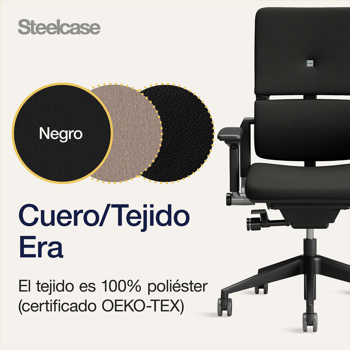 Steelcase Please, silla de oficina ergonómica con respaldo alto regulable en altura y brazos regulables Ónix