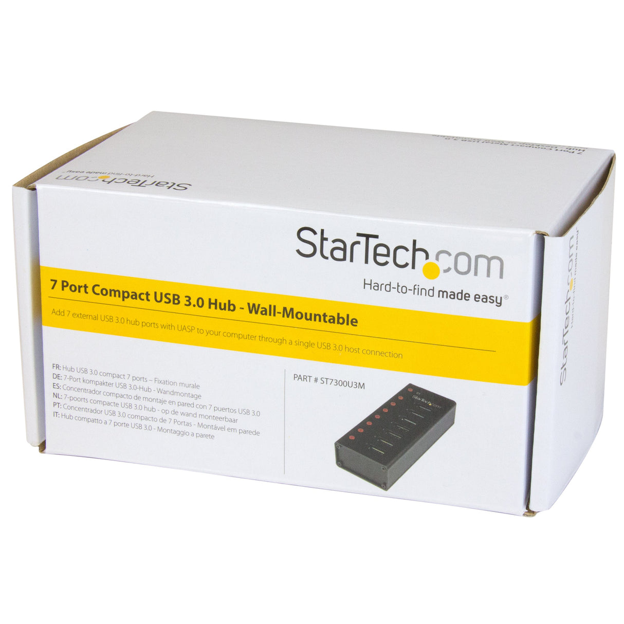 StarTech.com Concentrador USB 3.0 de 7 Puertos con Caja de Metal - 5Gbps - Hub de Sobremesa o Montaje en Pared (ST7300U3M)