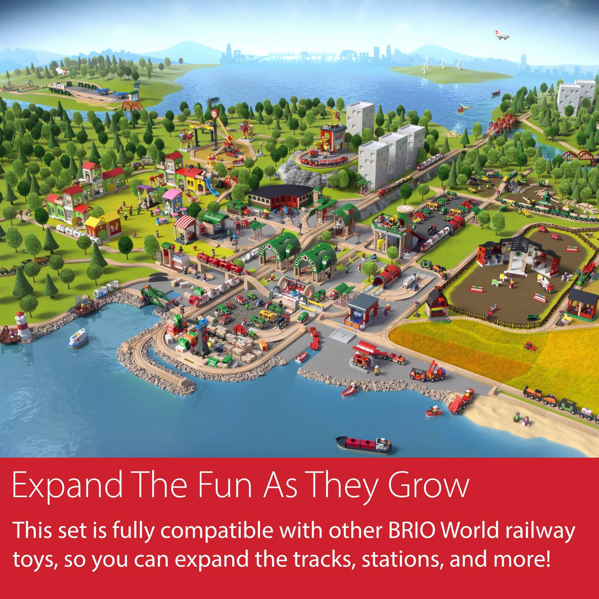 Brio World - Set Almacén Levanta y Carga, BRIO World Ferrocarriles, Set de Construcción de Madera, Juguete para Niños y Niñas 3+ Años, 32 piezas
