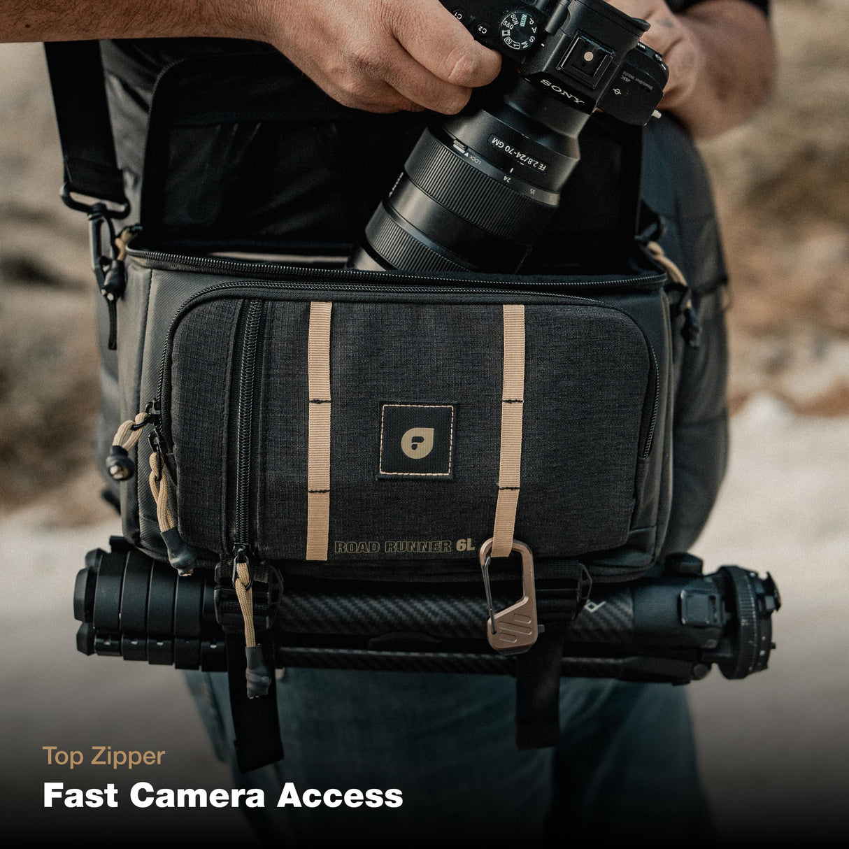 PolarPro - Roadrunner - 6L - Bandolera - Bandolera Profesional - Se Adapta a Todo tu Equipo fotográfico/dron
