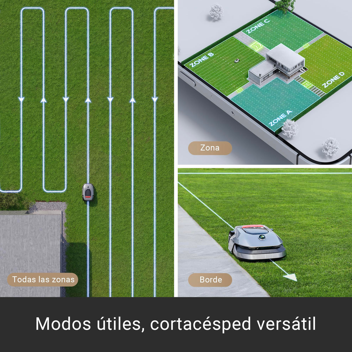 Dreame A1 Robot Cortacésped sin Cables, Tecnología Omnisense™, Controldo por App/WiFi, Gestión Intuitiva de Las Zonas, Prevención Inteligente de Obstáculos, Adecuado para Céspedes de hasta 1000 m²