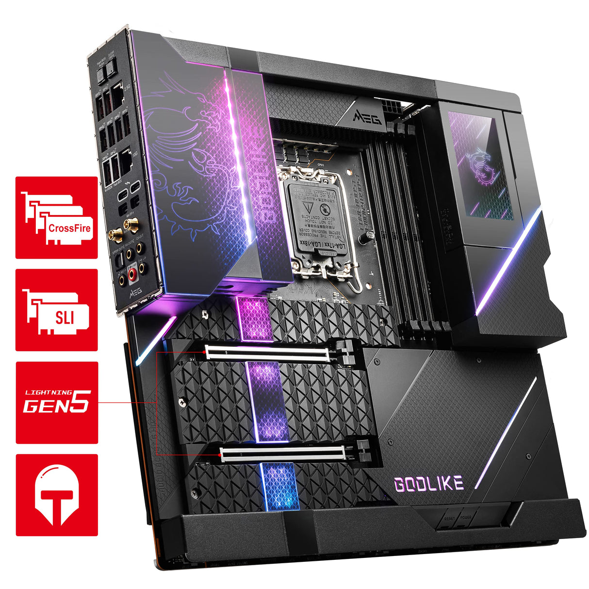 MSI Meg Z690 GODLIKE - Placa Base para Juegos (E-ATX, Intel Core de 12 generación, LGA 1700 Socket, DDR5, PCIe 5, LAN 10G, Ranuras M.2, Wi-Fi 6E), 7D26-001R