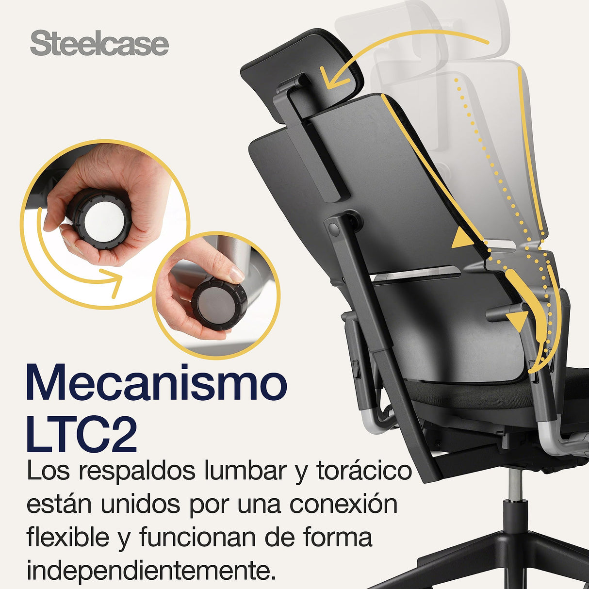 Steelcase Please, silla de oficina ergonómica con respaldo alto regulable en altura, brazos regulables y reposa cabeza regulable Ónix
