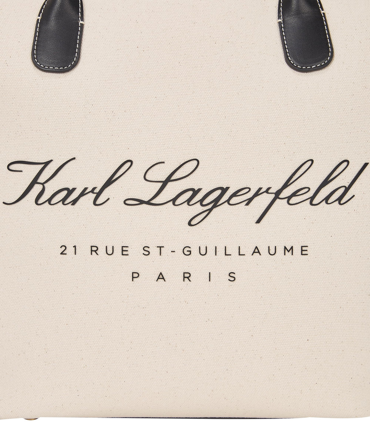 Hotel Karl - Bolsa de lona mediana para mujer, color natural/negro, talla única