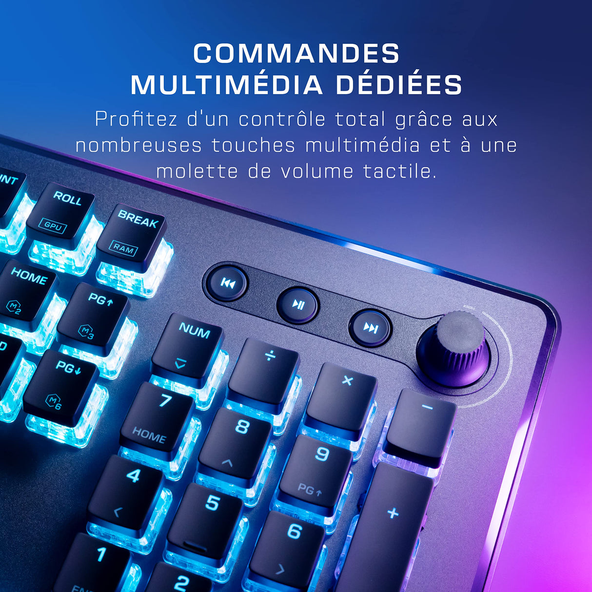ROCCAT Vulcan II MAX - Teclado de Juego óptico y mecánico para PC, Teclas retroiluminadas RGB Personalizables, reposamuñecas, interruptores Titan II, Placa de Aluminio, Negro