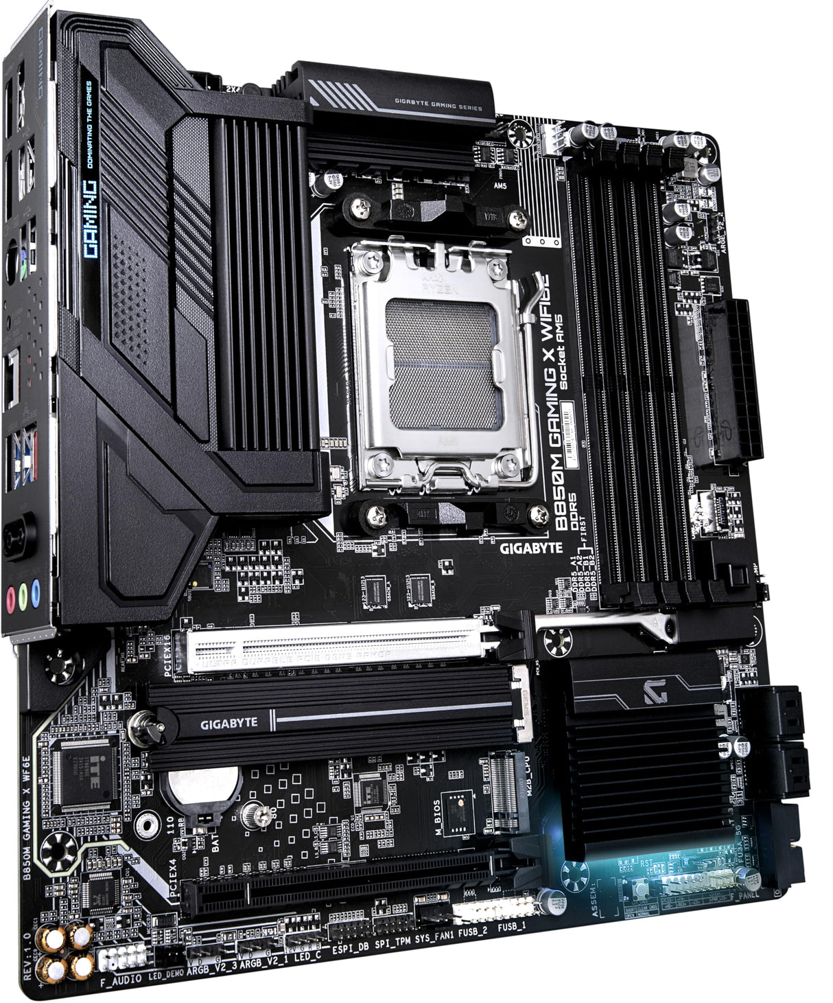 GIGABYTE B850M Gaming X WIFI6E Placa Base - Procesadores AMD Ryzen Serie 9000, VRM Digital 10+2+2 Fases, hasta 8200MHz DDR5 (OC), 1xPCIe 5.0 + 1xPCIe 4.0 M.2, LAN 2.5, WiFi 6E, USB 3.2 Gen 2.