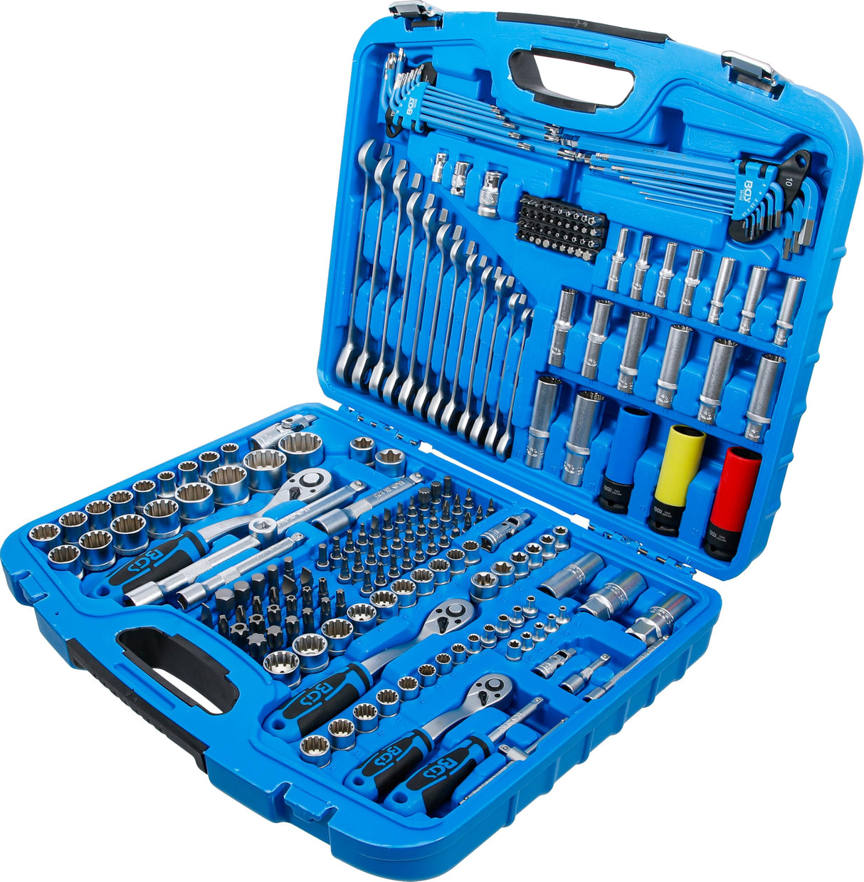 BGS 2290 | Juego de llaves de vaso "Gear Lock" | entrada 6,3 mm (1/4") | 10 mm (3/8") / 12,5 mm (1/2") | 218 piezas