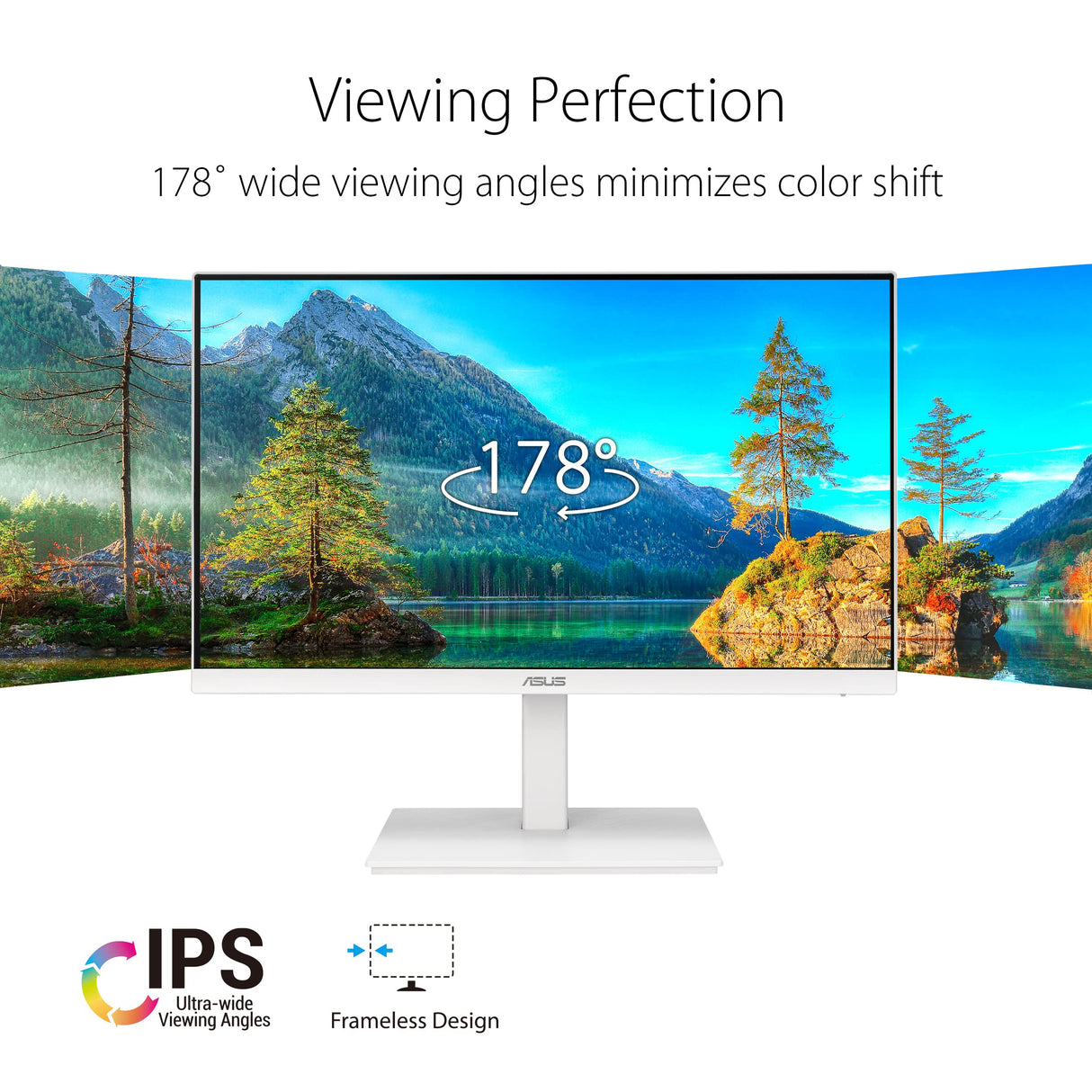 Asus VA24EQSB-W - Monitor Profesional de 23.8 Pulgadas, Full HD, IPS, Sin Marco, 75 Hz, Sincronización Adaptativa, Luz Azul Baja, Sin Parpadeos, Diseño Ergonómico, Montaje en Pared