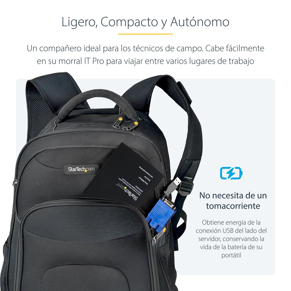 StarTech.com Adaptador USB de Crash Cart - Vídeo y Transferencia de archivos - Adaptador de Crash Cart para Ordenador Portátil - Adaptador KVM de Crash Cart para Sala de Servidores (NOTECONS02)