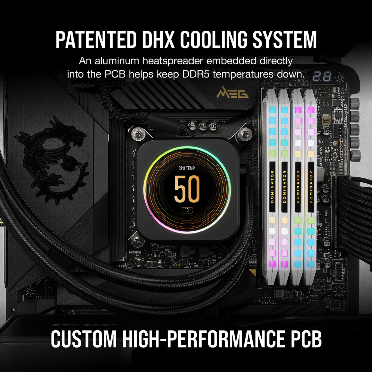 Corsair DOMINATOR PLATINUM RGB DDR5 RAM 32GB (2x16GB) 6200MHz CL36 Intel XMP iCUE Compatible Computer Memory - White (CMT32GX5M2X6200C36W)