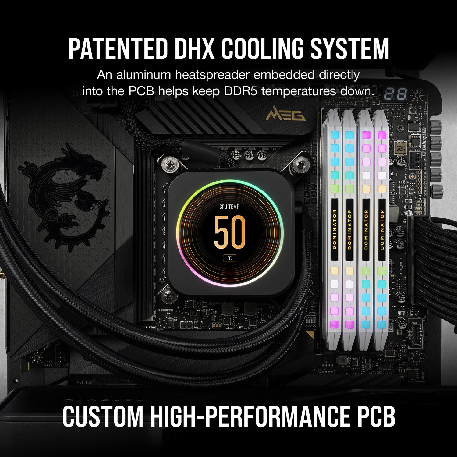 Corsair DOMINATOR PLATINUM RGB DDR5 RAM 32GB (2x16GB) 6200MHz CL36 Intel XMP iCUE Compatible Computer Memory - White (CMT32GX5M2X6200C36W)