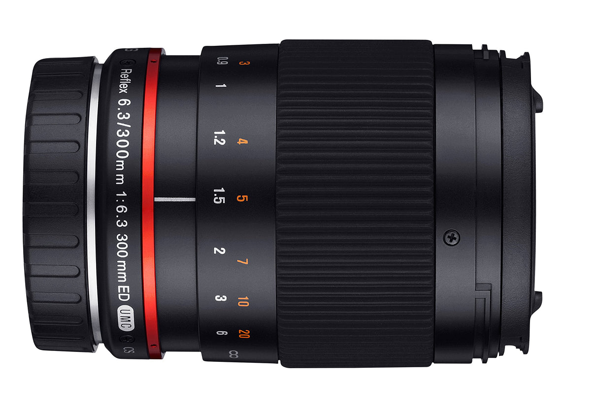 Samyang Reflex f/6.3 300mm Fujifilm X MILC Negro - Objetivo (MILC, 9/9, 0,9 m, Fujifilm X, Manual, 30 cm)