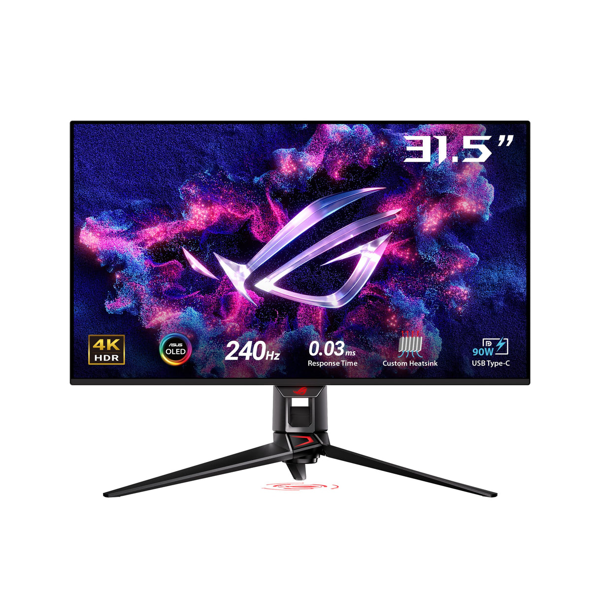 ASUS ROG Swift OLED PG32UCDM - Monitor Gaming 4K QD-OLED de 32 Pulgadas, 240 Hz, 0,03 ms (GTG), G-Sync, disipador térmico Personalizado, película de grafeno, 99% DCI-P3, True 10 bits, 90 W Tipo-C