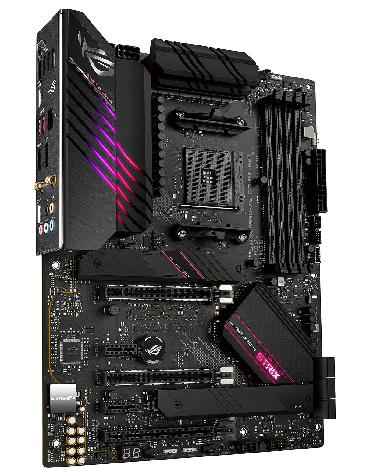 ROG STRIX B550-XE GAMING WIFI - Placa base de gaming ATX AMD B550 Ryzen AM4 (PCIe 4.0, 16 etapas de alimentación, dos ranuras M.2, cuatro ranuras ASUS Hyper M.2 x16 Gen 4, SATA 6 Gbps, USB 3.2 Gen. 2