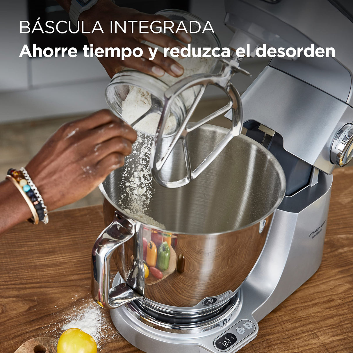 Kenwood Titanium Chef Baker XL Robot de Cocina con Batidor K, Gancho de Amasar, Varillas y Bol de 6,7L, KVL85.424SI, Potencia 1500W, Plata