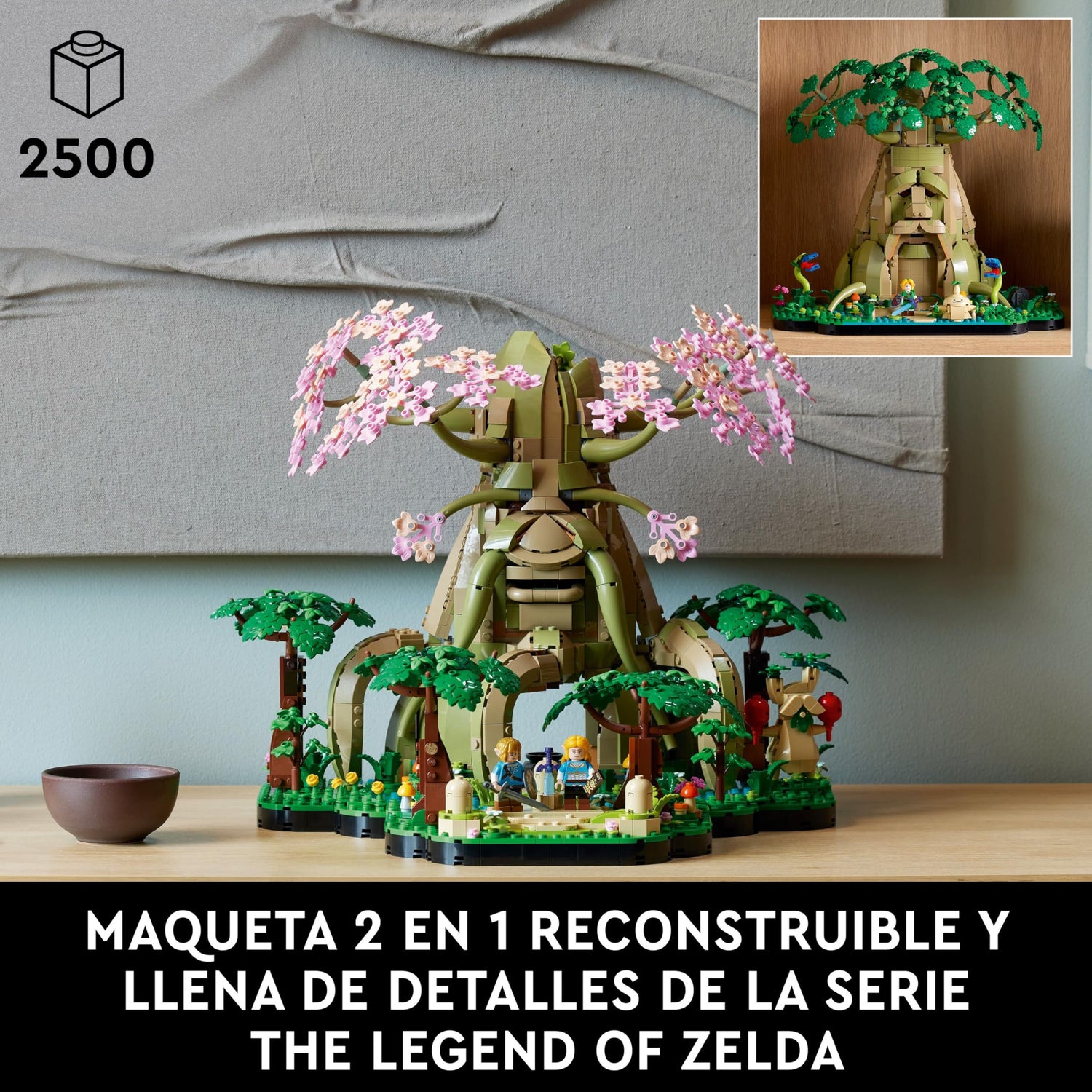 LEGO The Legend of Zelda Gran Árbol Deku “2 en 1”, Kit de Maquetas para Adultos con Zelda y 3 Minifiguras de Link, Regalo para Fans de los Videojuegos Ocarina of Time y Breath of The Wild 77092