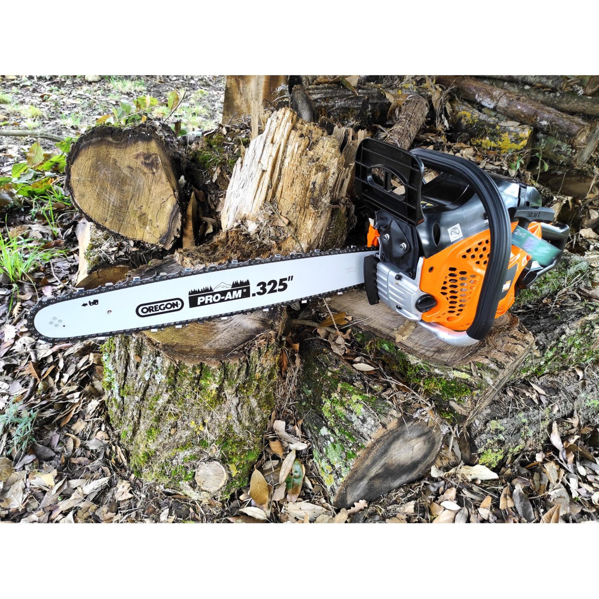 FEIDER Motosierra térmica 53 cm³ 51 cm - Guía y cadena Oregon, arranque manual, Easy Start, Carburador Walbro, Vela NGK, freno cadena, sistema antivibración, FTRTPRO55