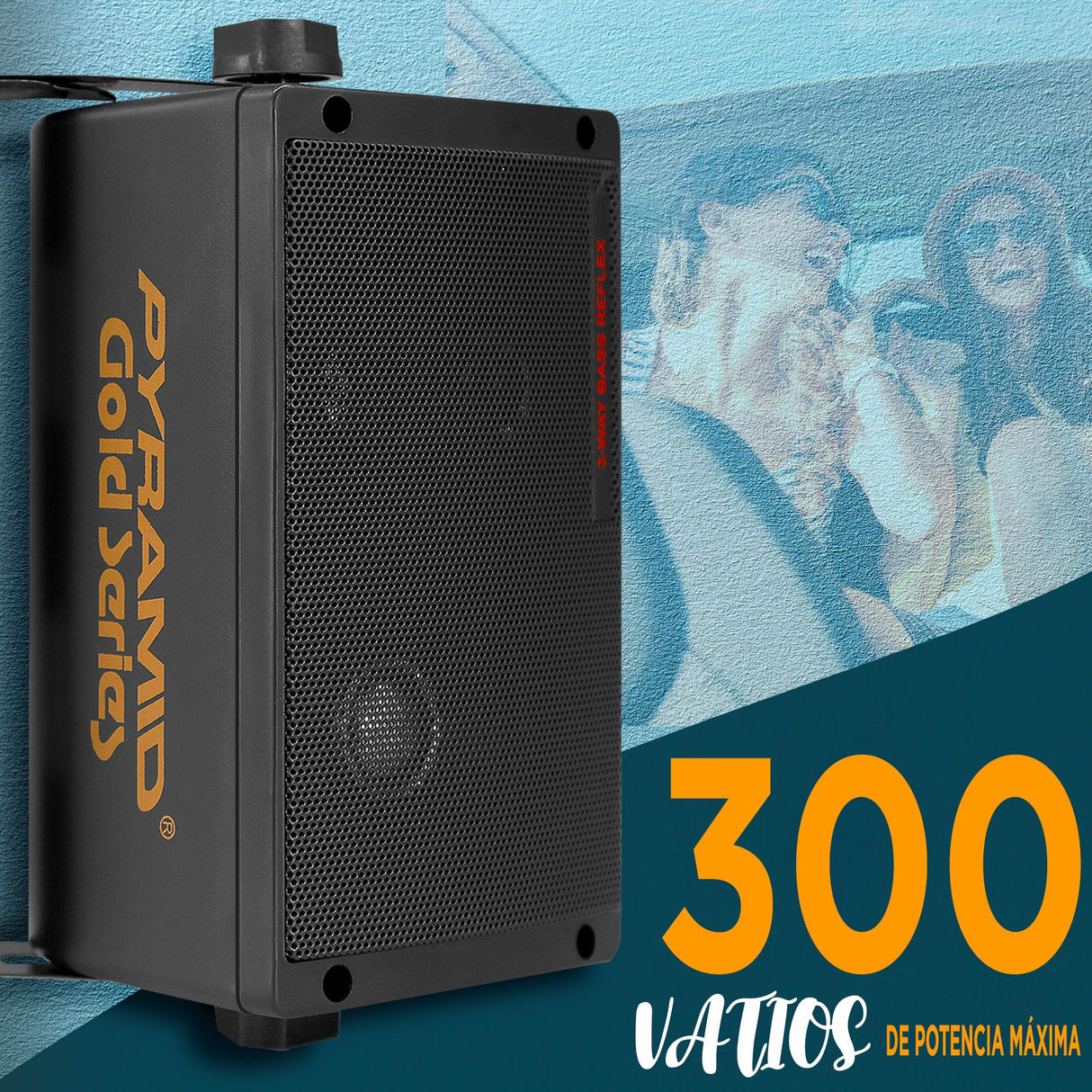 Pyle altavoces, Mini box, 3 vias, 300V, Interior, Exterior, Montables en pared, Woofer de 3.25”, Tweeter de 1”, Incluye kit de montaje