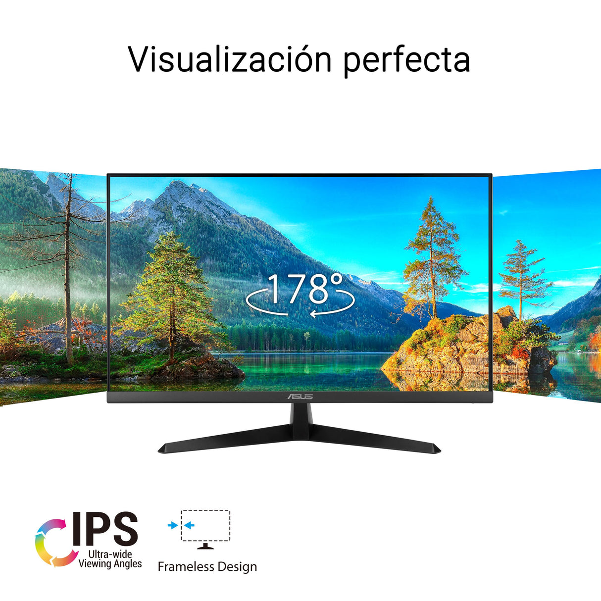 ASUS VY27UQ Monitor Eye Care de 27 Pulgadas 4K, 3840 x 2160, IPS, HDR-10, Adaptive Sync, tecnología Eye Care Plus, Filtro de luz Azul, antiparpadeo, Tratamiento Antibacteriano
