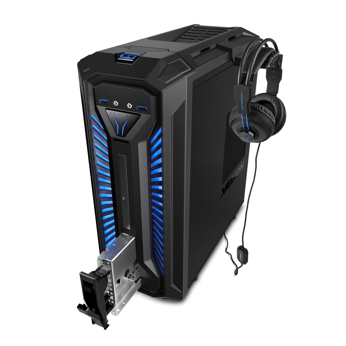 MEDION ERAZER X67057 - Ordenador de sobremesa (Intel Core i7-8700, 16 GB RAM, 1 TB HDD y SSD de 256 GB, NVIDIA GeForce GTX1070, Windows 10) negro