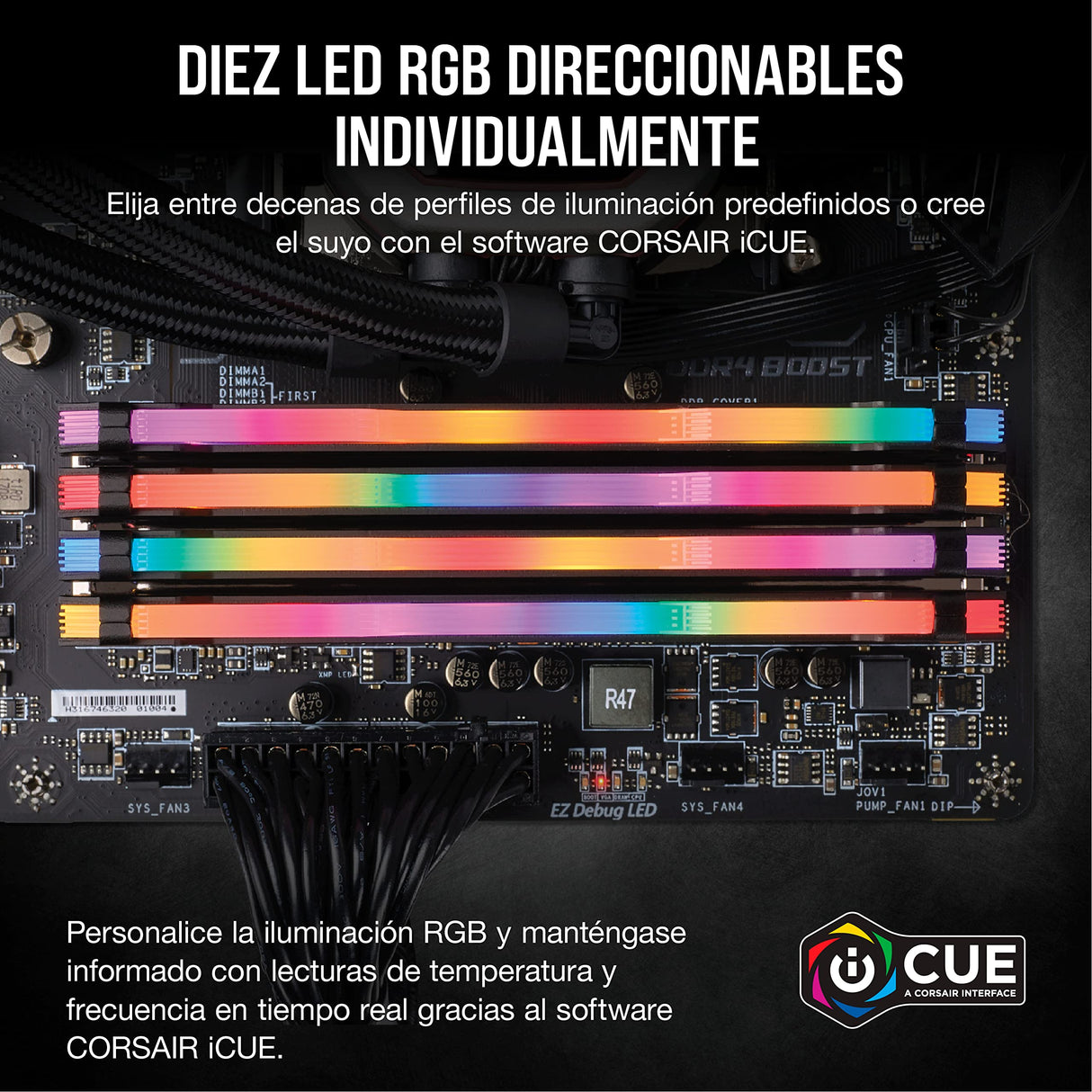 CORSAIR VENGEANCE RGB PRO DDR4 RAM 32GB (2x16GB) 3200MHz CL16-20-20-38 1.35V Intel AMD Memoria de Ordenador de Sobremesa - Negro (CMW16GX4M2C3200C16)
