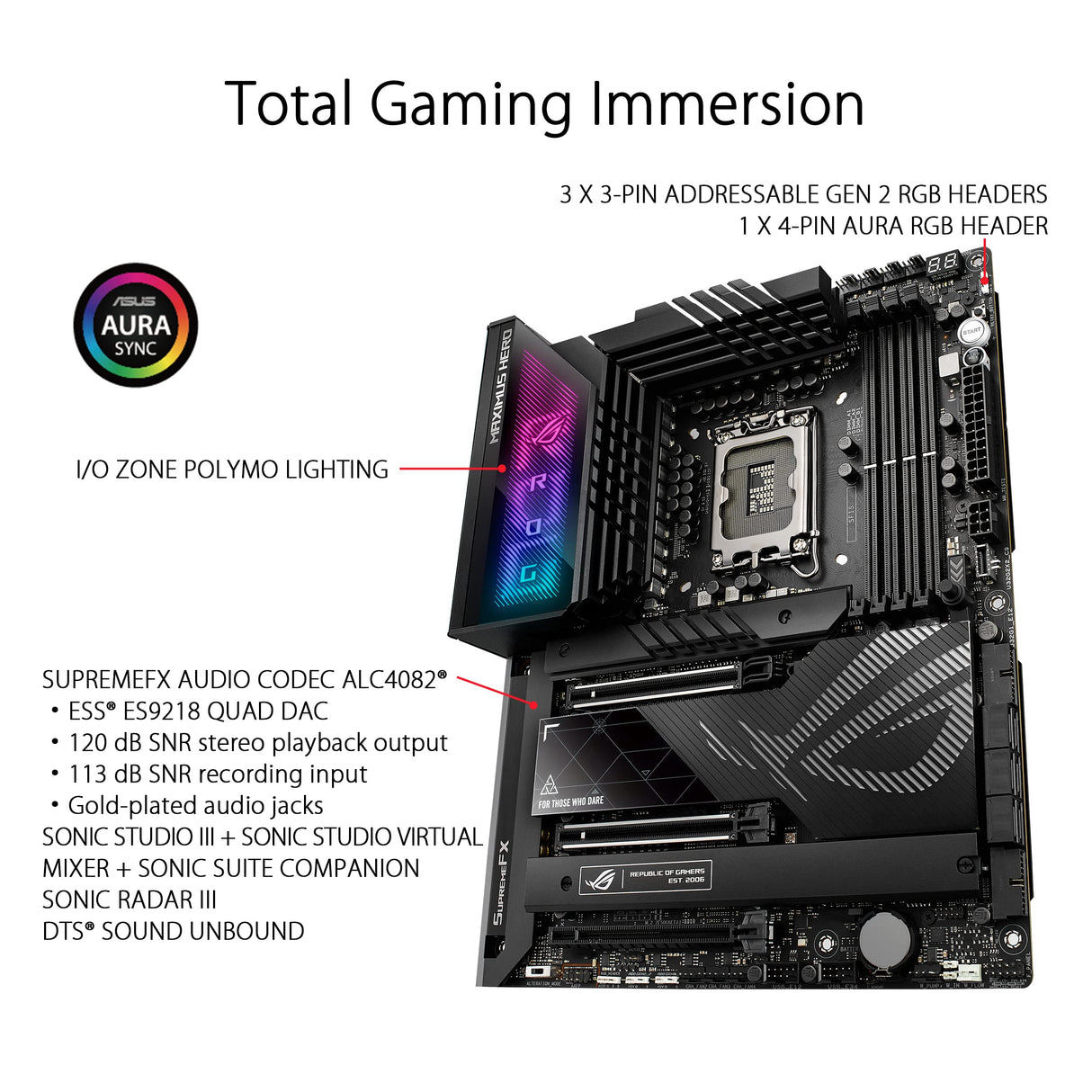 ASUS ROG MAXIMUS Z790 HERO - Placa base Intel LGA 1700 ATX (VRM de 20 + 1 fases, DDR5, cinco ranuras M.2, PCIe 5.0, puerto Thunderbolt 4 USB tipo C, Wi-Fi 6E, AI Overclocking y Aura Sync RGB)