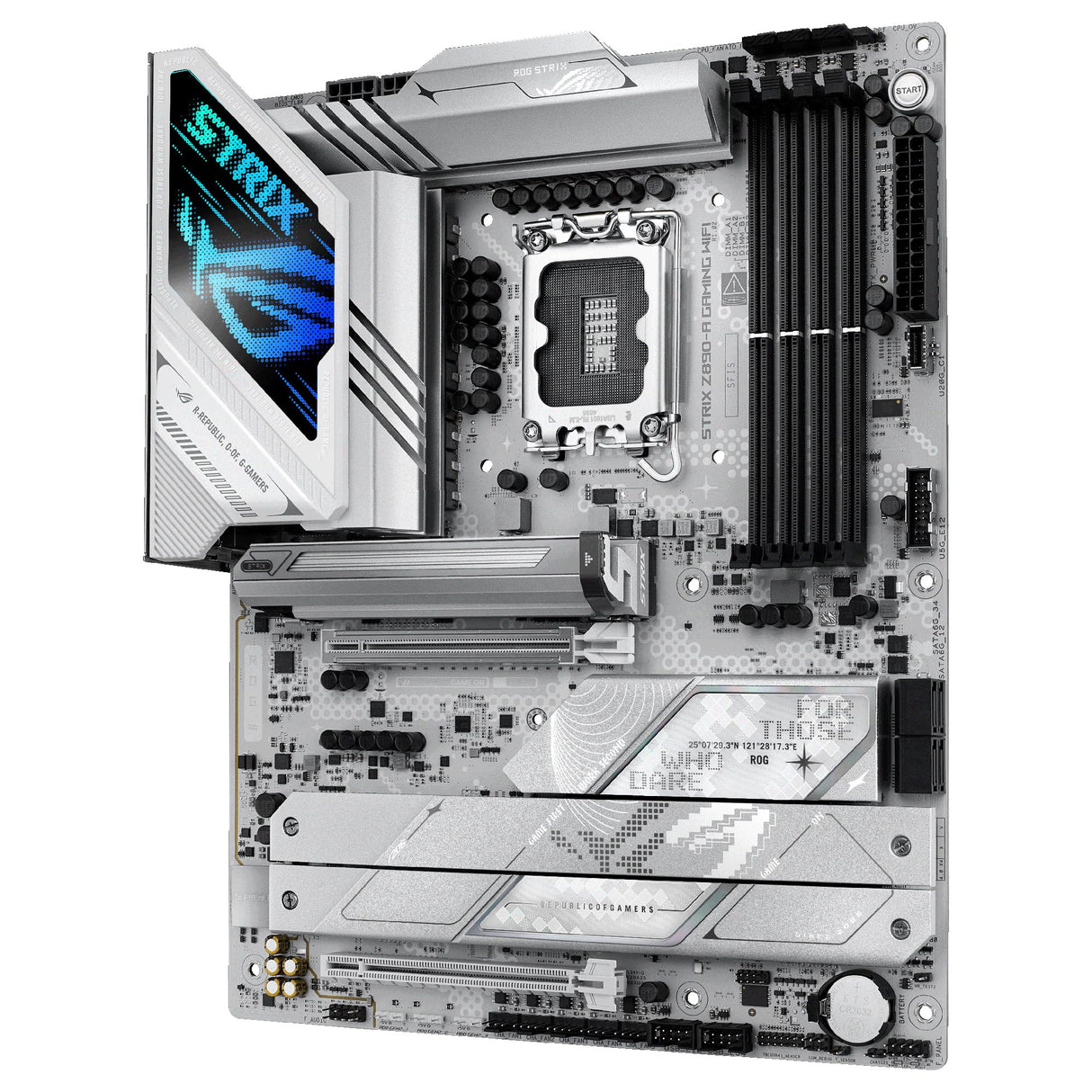 ASUS ROG Strix Z890-A Gaming WiFi - Placa Base ATX, 16+1+2+2 etapas de Potencia, DDR5, PCIe 5.0 Compatible con GPU de última generación, Cinco Ranuras M.2, WiFi 7, AI Overclocking, AI Networking II