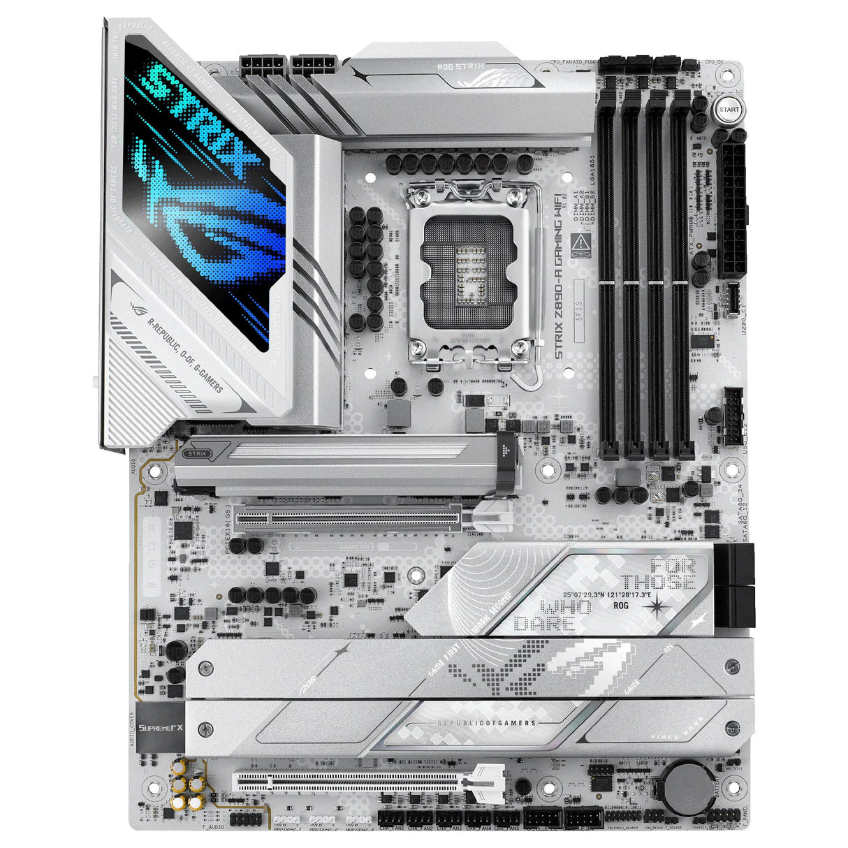 ASUS ROG Strix Z890-A Gaming WiFi - Placa Base ATX, 16+1+2+2 etapas de Potencia, DDR5, PCIe 5.0 Compatible con GPU de última generación, Cinco Ranuras M.2, WiFi 7, AI Overclocking, AI Networking II