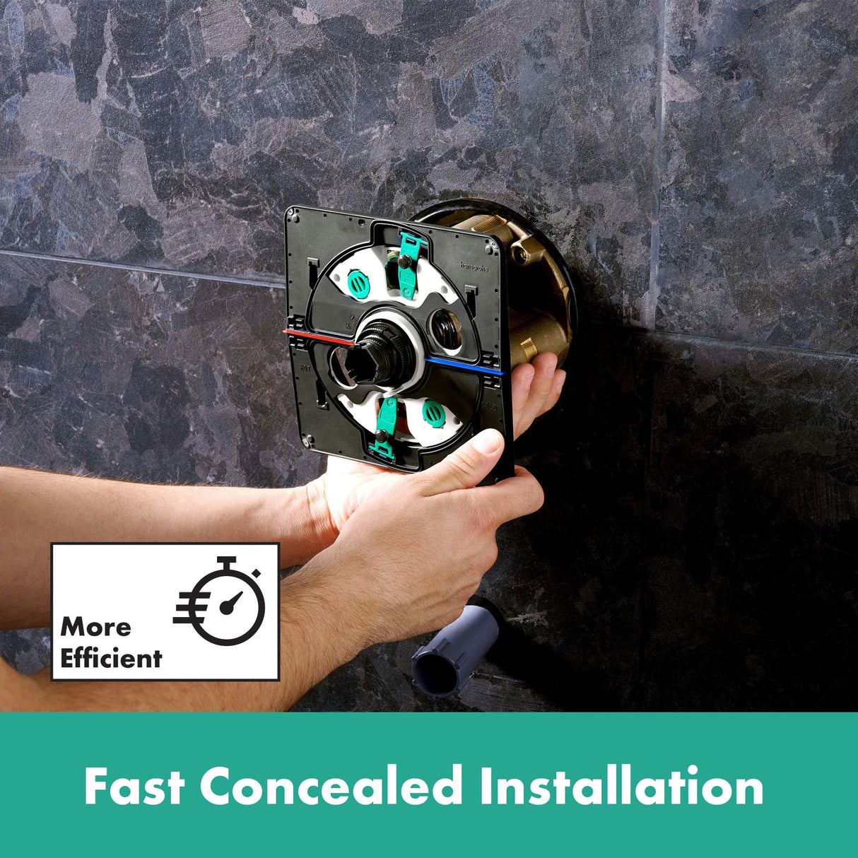 hansgrohe ShowerSelect Comfort E, termostato empotrado , grifo con botón de seguridad (SafetyStop) a 40 °C, termostato rectangular para ducha y bañera, mezclador para 2 funciones, cromo
