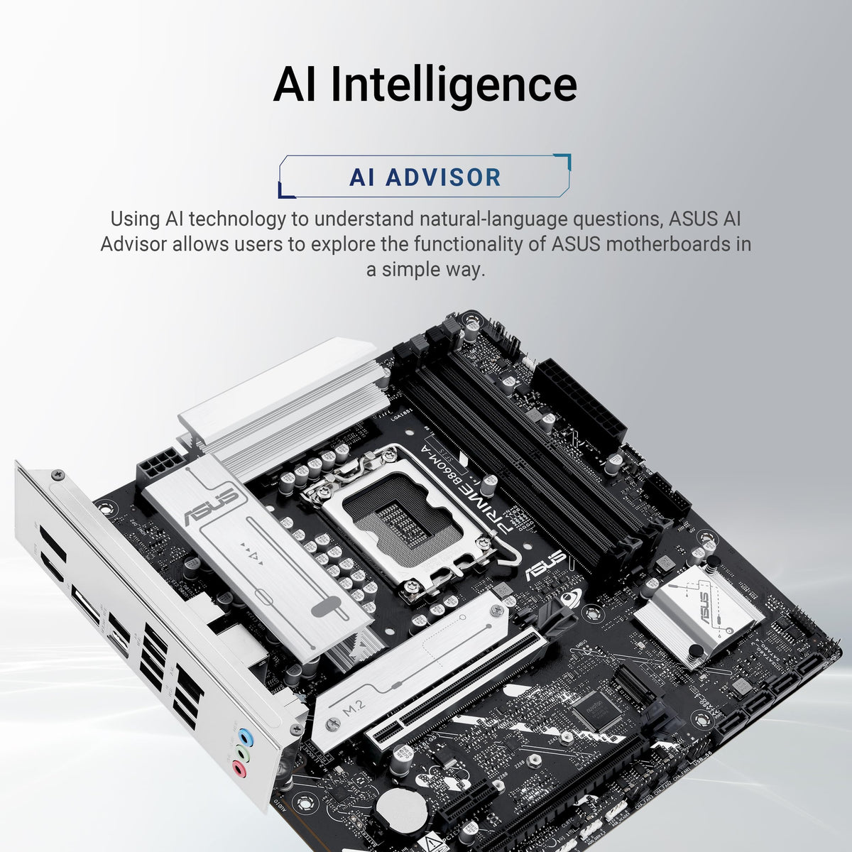ASUS Prime B860M-A - Placa Base Intel mATX, 7+1+1+1 80A DrMOS etapas de Potencia, DDR5, PCIe 5.0, 2 Ranuras M.2, Realtek 2.5 GB Ethernet, Doble DisplayPort, HDMI, USB Trasero de 20 Gbps Tipo C