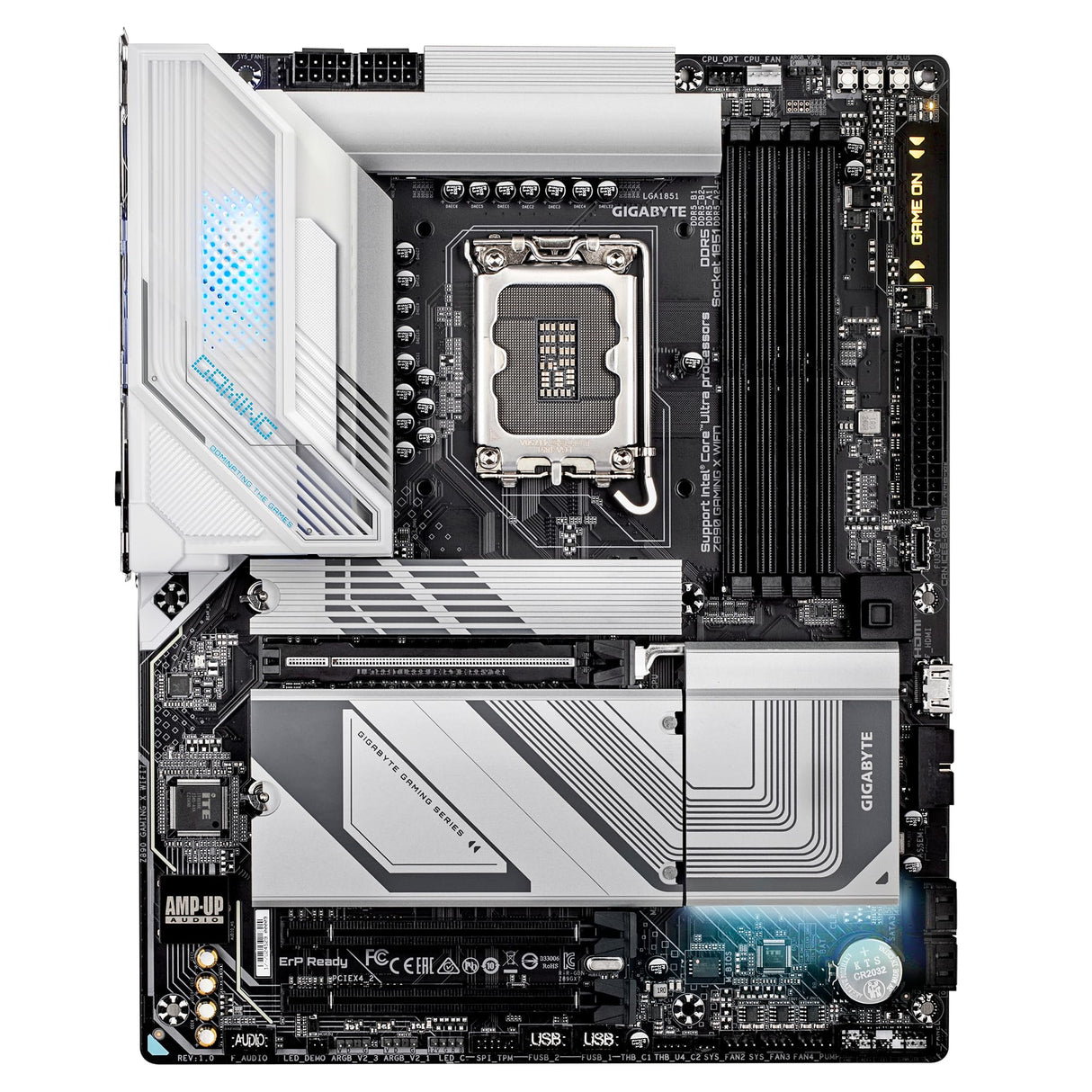 GIGABYTE Placa base Z890 GAMING X WIFI7 - Compatible con procesadores Intel Core Ultra (Serie 2), 16+1+2 fases VRM, hasta 8800MHz DDR5 (OC), 1xPCIe 5.0 + 3xPCIe 4.0, Wi-Fi 7, LAN 2.5GbE, Thunderbolt 4