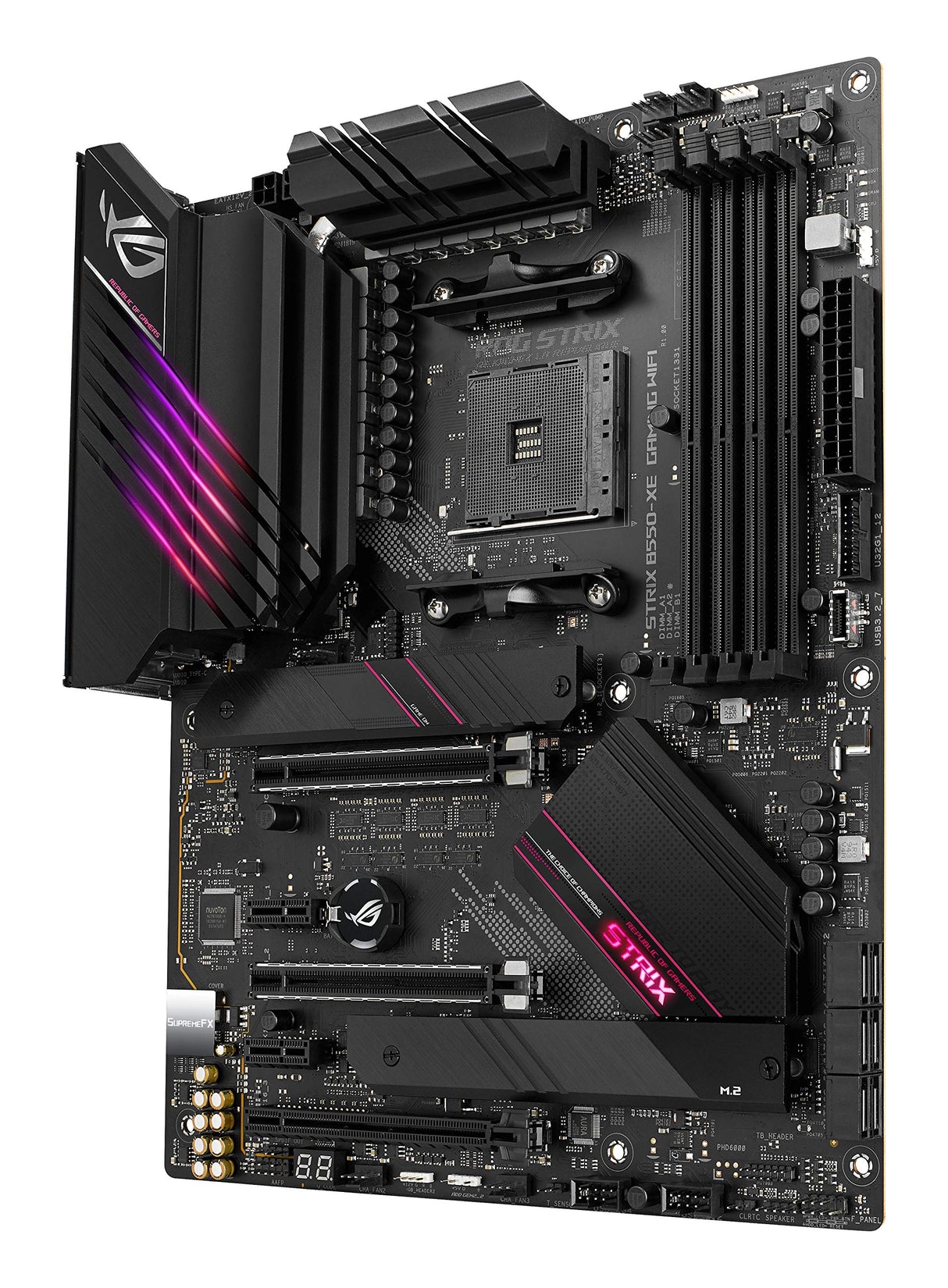 ROG STRIX B550-XE GAMING WIFI - Placa base de gaming ATX AMD B550 Ryzen AM4 (PCIe 4.0, 16 etapas de alimentación, dos ranuras M.2, cuatro ranuras ASUS Hyper M.2 x16 Gen 4, SATA 6 Gbps, USB 3.2 Gen. 2