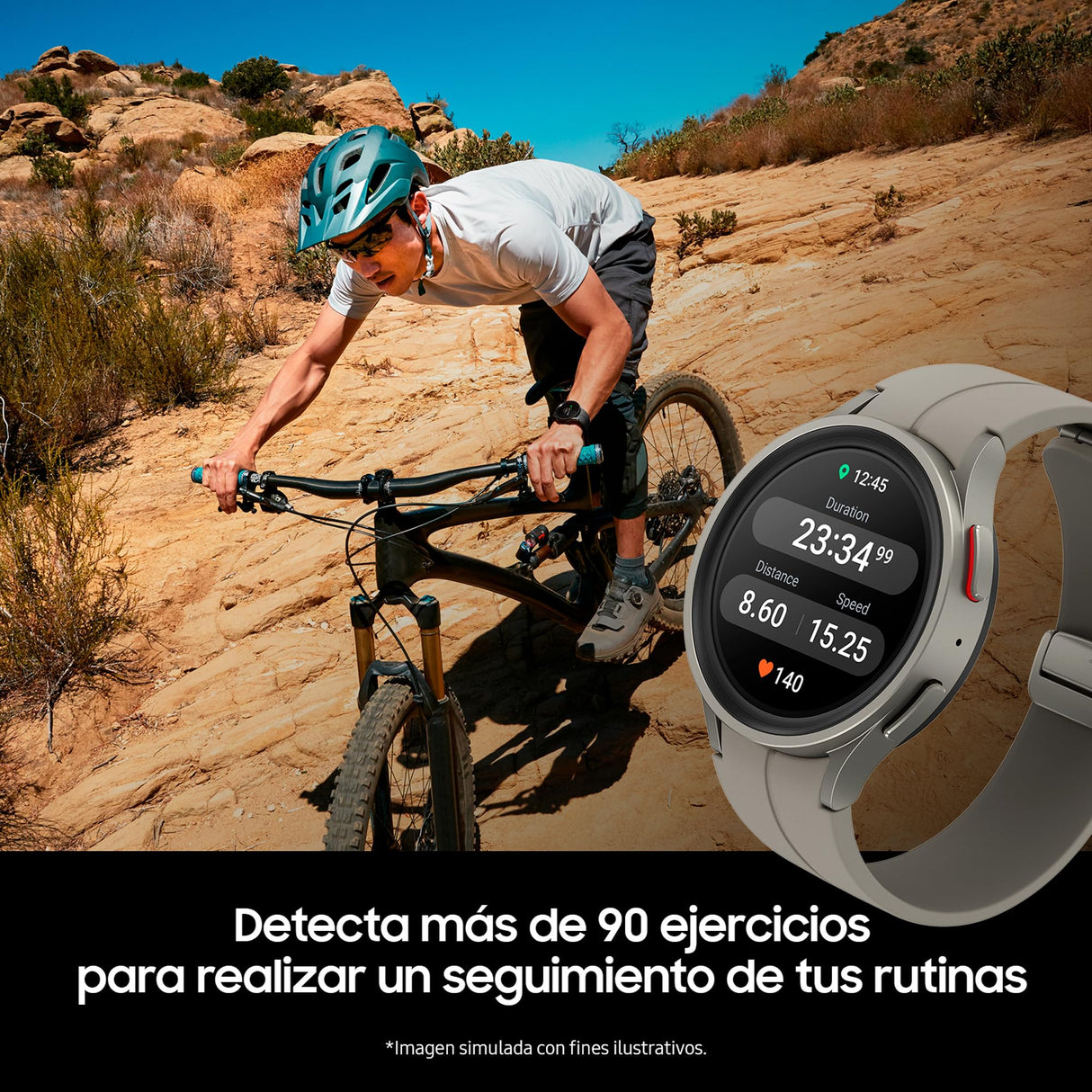 SAMSUNG Galaxy Watch5 Pro LTE, 45 mm + Correa de Recambio - Smartwatch, Control de Salud, Seguimiento Deportivo, Batería de Carga Rápida, Negro (Versión Española)
