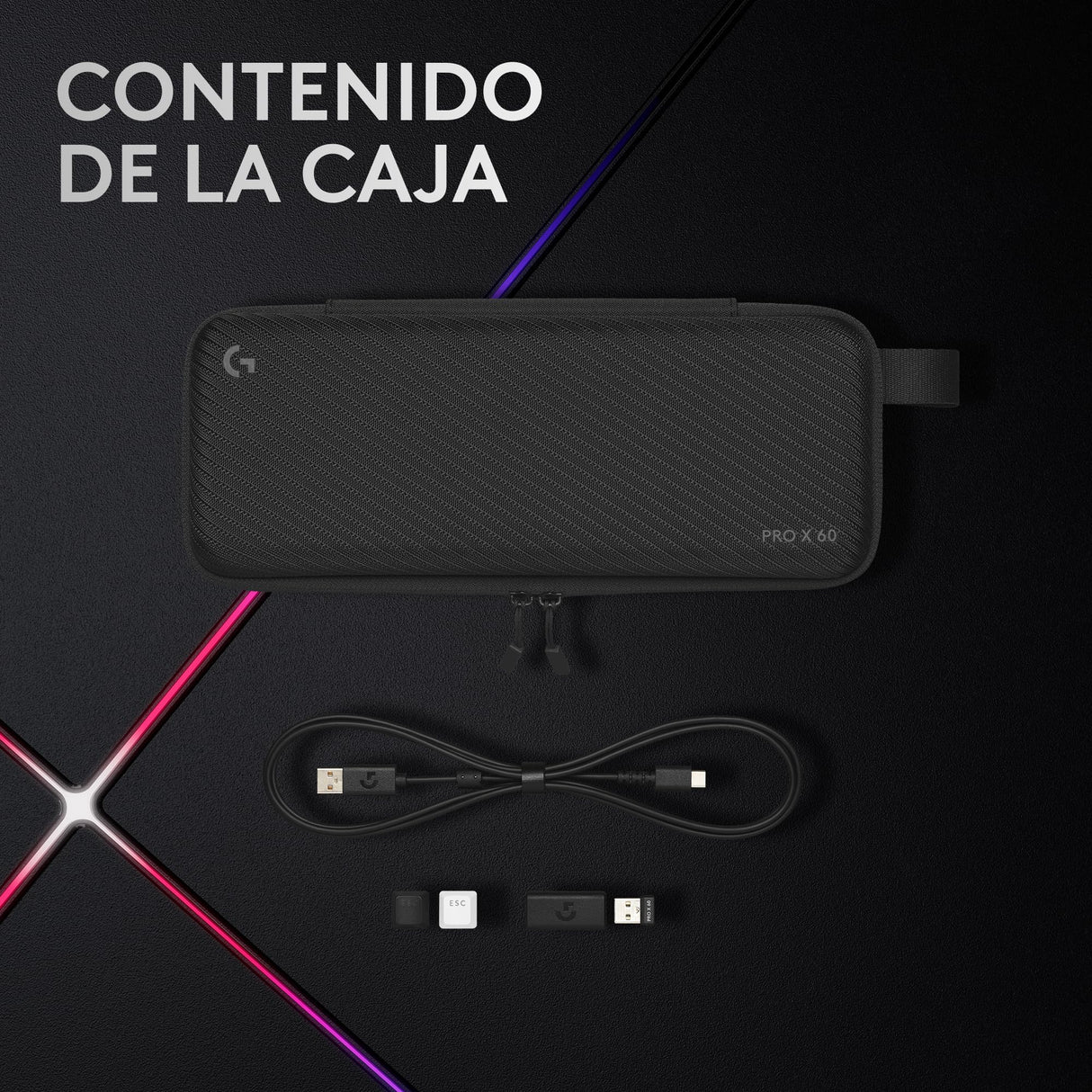 Logitech G Pro X 60 Lightspeed, Teclado inalámbrico para Gaming, 60% TKL mecánico Ultra Compacto, RGB LIGHTSYNC, Teclas de PBT de Doble Moldeado, interruptores táctiles, Windows PC, QWERTY ES - Negro