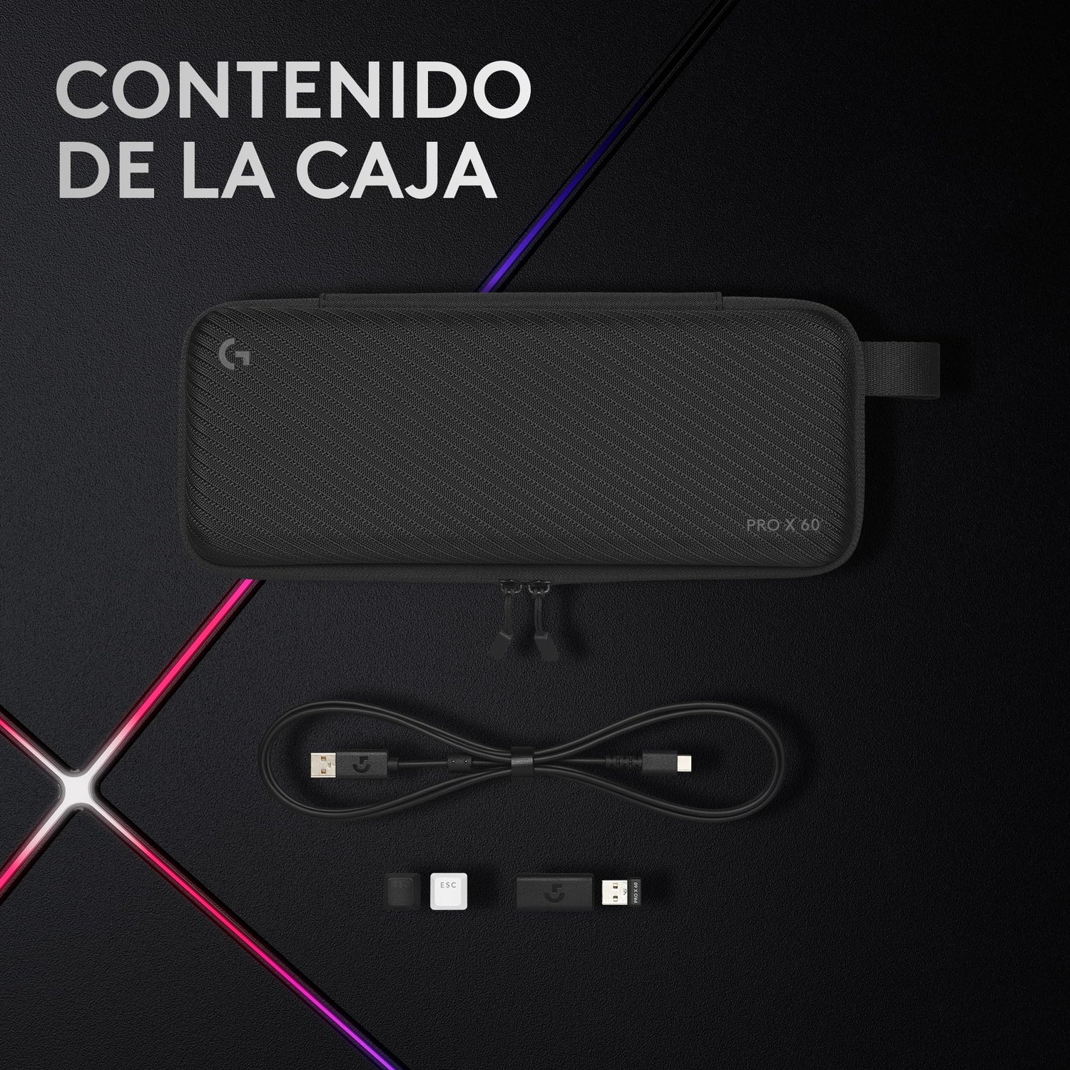 Logitech G Pro X 60 Lightspeed, Teclado inalámbrico para Gaming, 60% TKL mecánico Ultra Compacto, RGB LIGHTSYNC, Teclas de PBT de Doble Moldeado, interruptores táctiles, Windows PC, QWERTY ES - Negro
