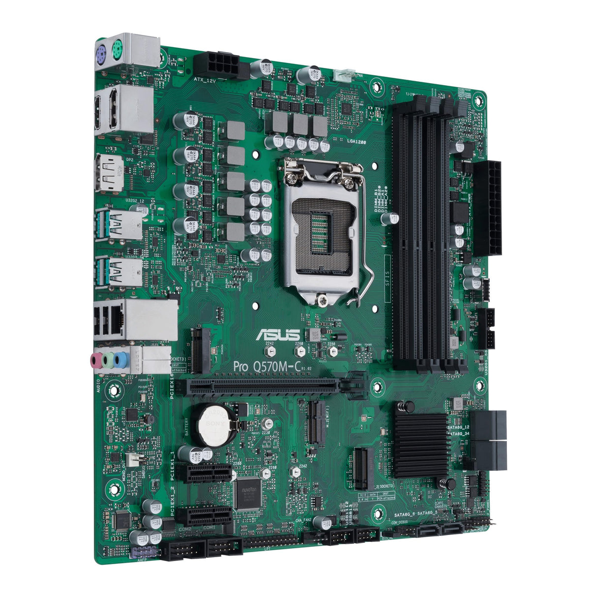 ASUS Pro H610M-C CSM Placa Base mATX, Intel H610, LGA1700, DDR5, PCI 5.0, LAN Intel 1Gb, Realtek 7.1 Surround, 1xM.2, 4xSATA 6GB/s, USB 3.2 Gen 2, ASUS Control Center Express, Negro