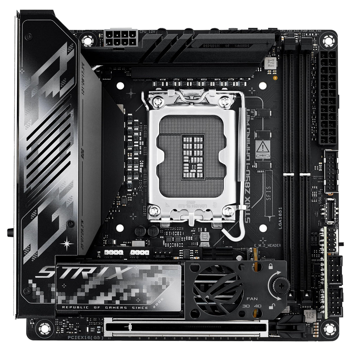 ASUS ROG Strix Z890-I Gaming WiFi - Placa Base Mini-iTX, 10+1+2+1 etapas de Potencia, DDR5, PCIe 5.0 Compatible con GPU de última generación, Dos M.2, WiFi 7, AI Overclocking, AI Networking II