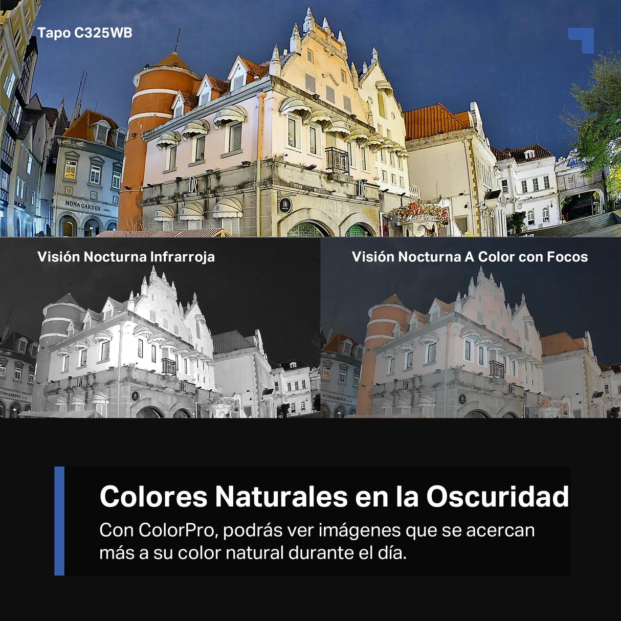 Tapo C325WB – Colorpro, 2K QHD, visión Nocturna con Colores Vivos, Resistente a la Intemperie, Audio bidireccional, detección de Movimiento, Compatible con Tarjeta SD de hasta 512GB, Control Remoto