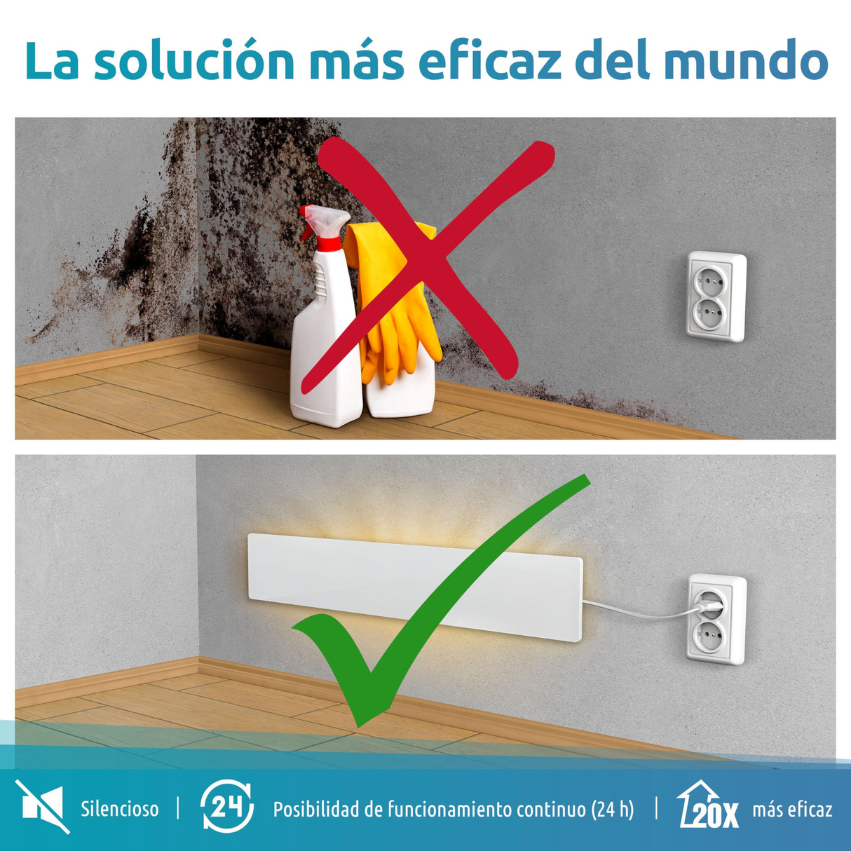 ELIAS Eliminador de Moho. contra el Moho, Seca los Espacios húmedos y Absorbe el Moho de la Base de la Vida. Sostenible y sin Productos químicos tóxicos