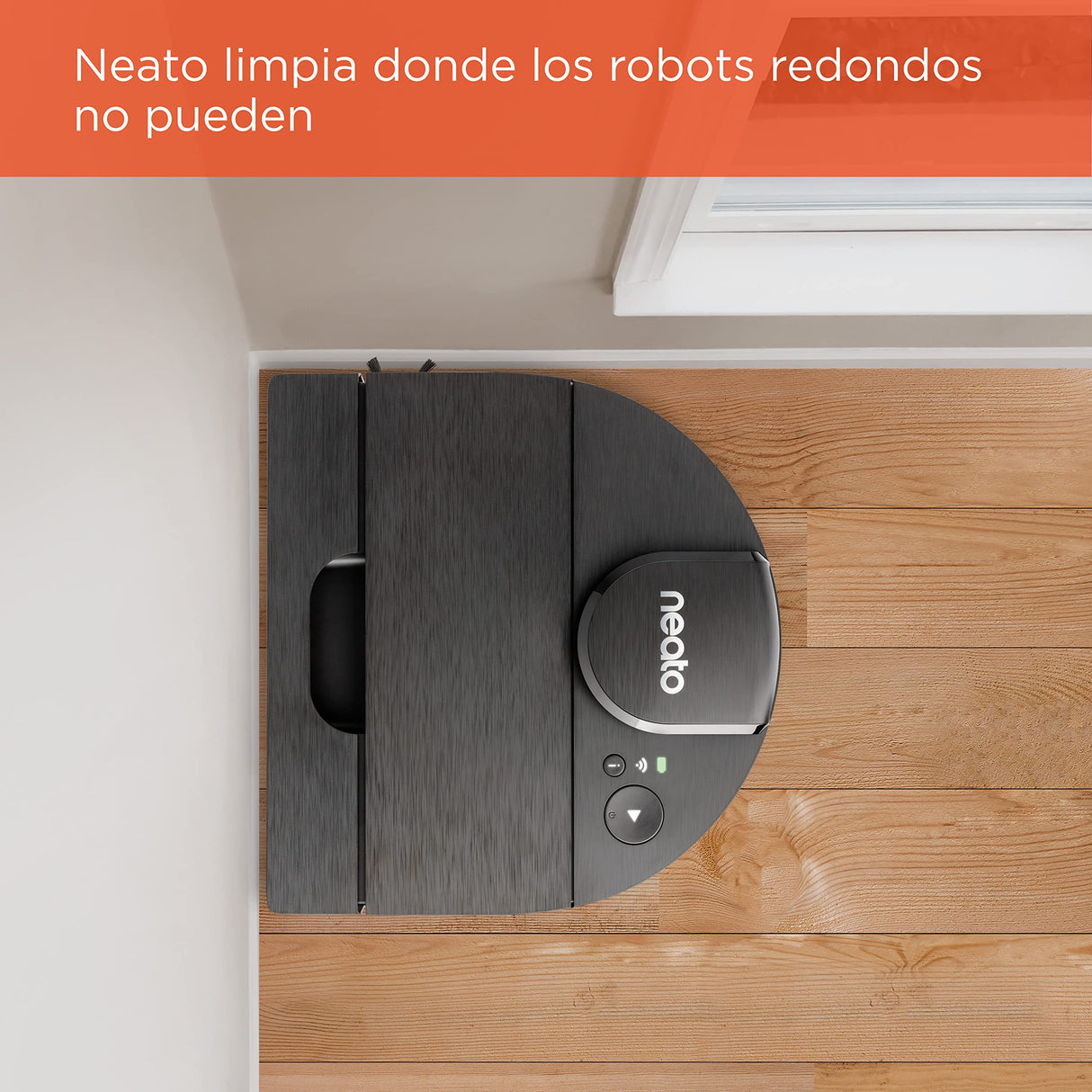 Neato D9 Smart Robot Vacuum Cleaner - D-Design, HEPA Filter, Laser Map Navigation - App Control - 200 Minutes Duration, Auto Recharge and Reset - Black