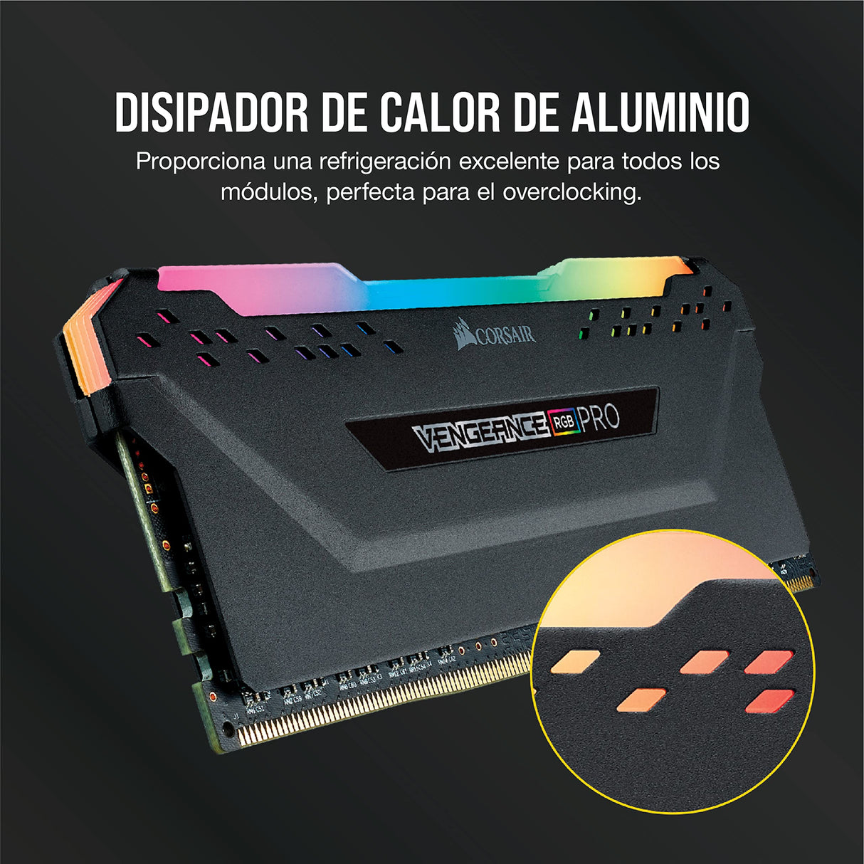 CORSAIR VENGEANCE RGB PRO DDR4 RAM 32GB (2x16GB) 3200MHz CL16-20-20-38 1.35V Intel AMD Memoria de Ordenador de Sobremesa - Negro (CMW16GX4M2C3200C16)