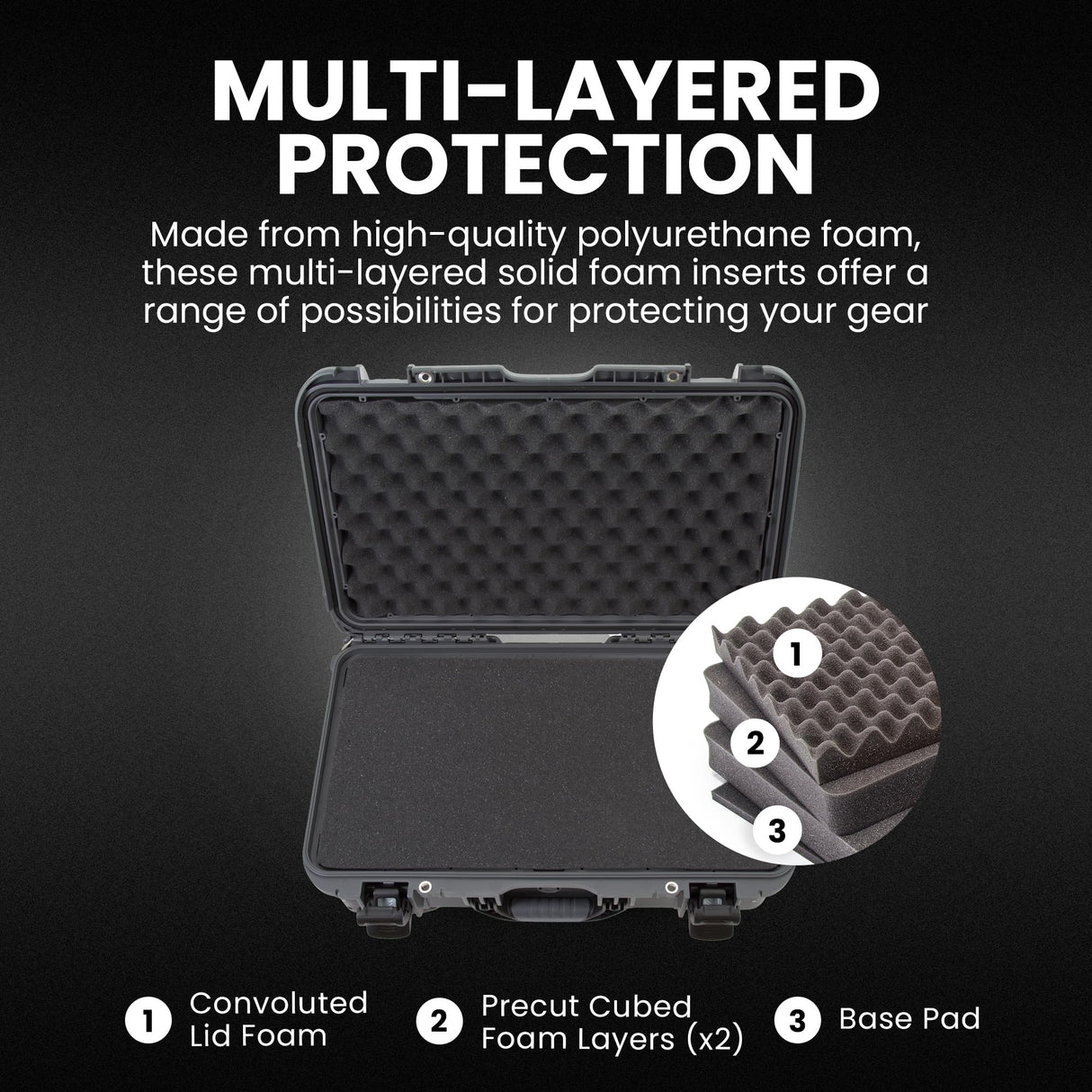 Nanuk Wheeled Series 935 NK-7 Maleta de protección Impermeable de Resina Ligera e Inserto de Espuma, Grafito