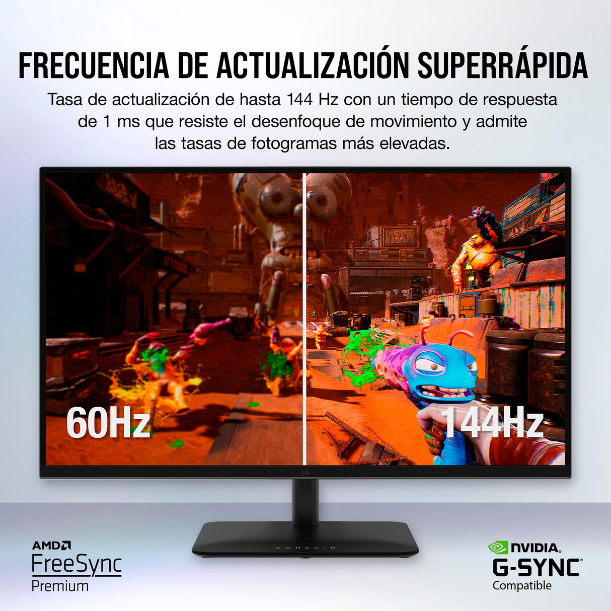 Corsair XENEON 32UHD144-A de 32 Pulgadas Monitor para Juegos 4K - 144 Hz, IPS, 1 ms, 3840 x 2160, FreeSync Premium, HDR600, DisplayPort, HDMI, Concentrador USB-C