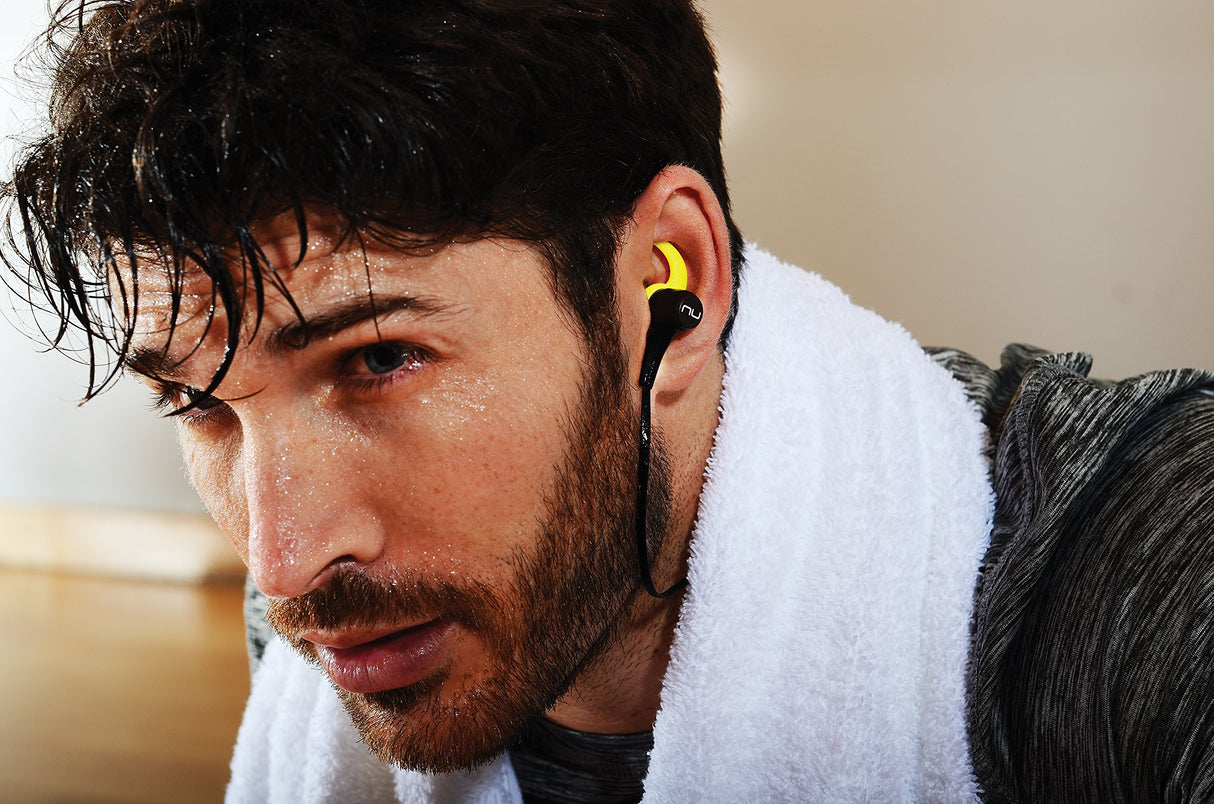 NUFORCE BE Sport 3 - Auriculares in-Ear inalámbricos Bluetooth magnéticos, Color Gris