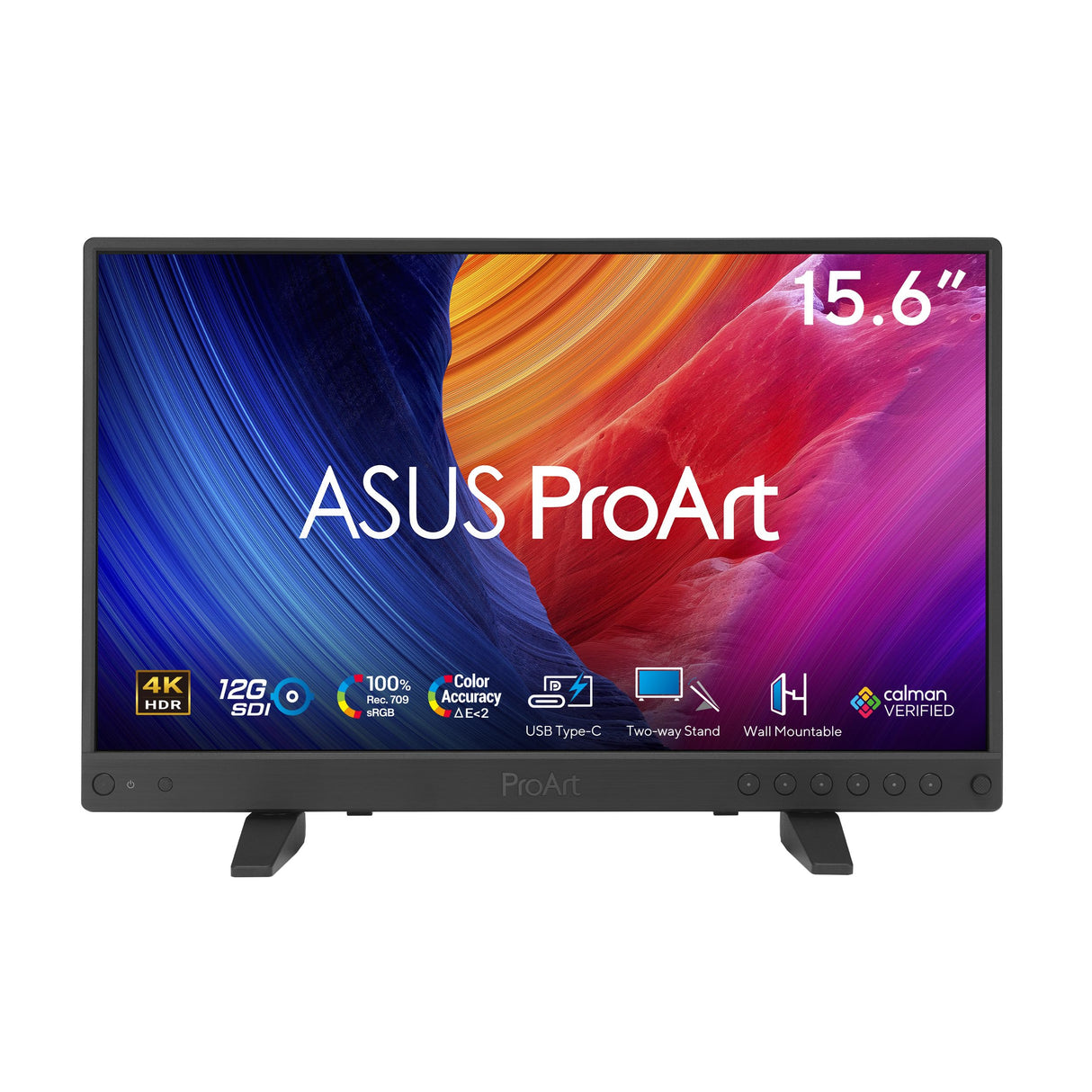 ASUS ProArt Display PA16USV - Monitor Profesional de 15,6", 4K UHD (3840 x 2160), IPS, HDR-10, 100% sRGB, Rec.709, ΔE<2, Calman, 12G-SDI, HDMI, USB-C, Caja Reutilizable, sostenibilidad ecológica