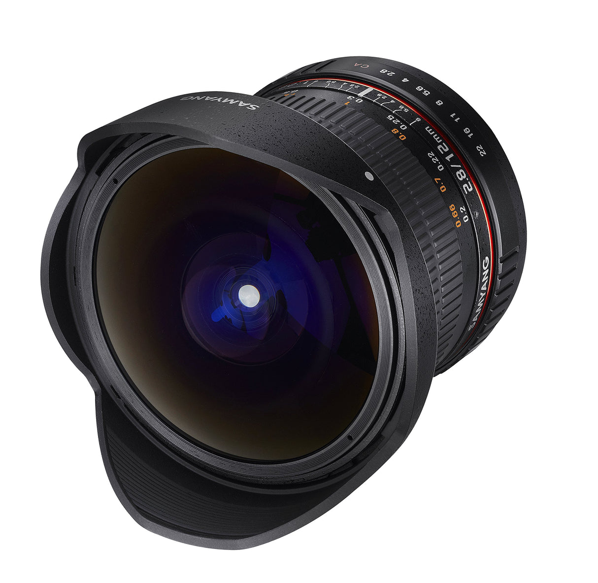 Samyang F1112109101 - Objetivo fotográfico DSLR para Micro Cuatro Tercios (Distancia focal Fija 12mm, Apertura f/2.8-22 ED AS NCS, Ojo de Pez), Negro