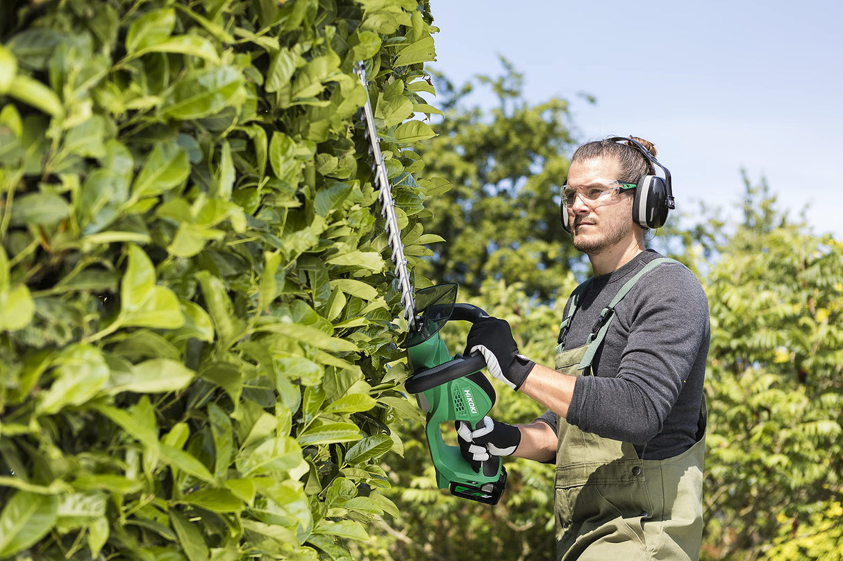 HiKOKI Cortasetos inalámbrico - 36 V, hoja de 616 mm, 4 velocidades - Silencioso, ergonómico, larga duración, seguro, ligero - Ideal para cortes precisos y entornos sensibles al ruido - Sin batteria