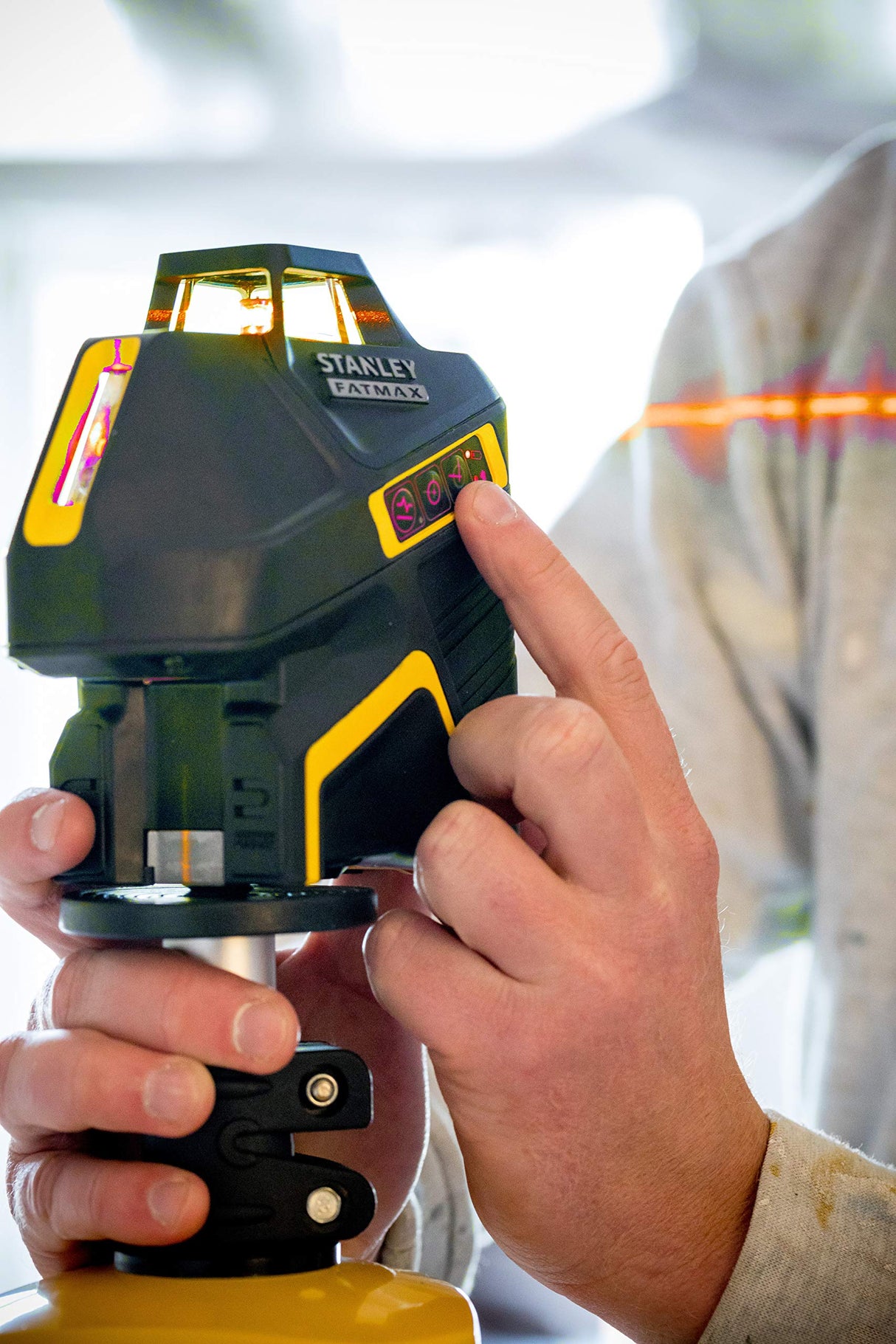 STANLEY FATMAX FMHT1-77416 - Nivel láser de luz roja vertical de 360 grados y punto