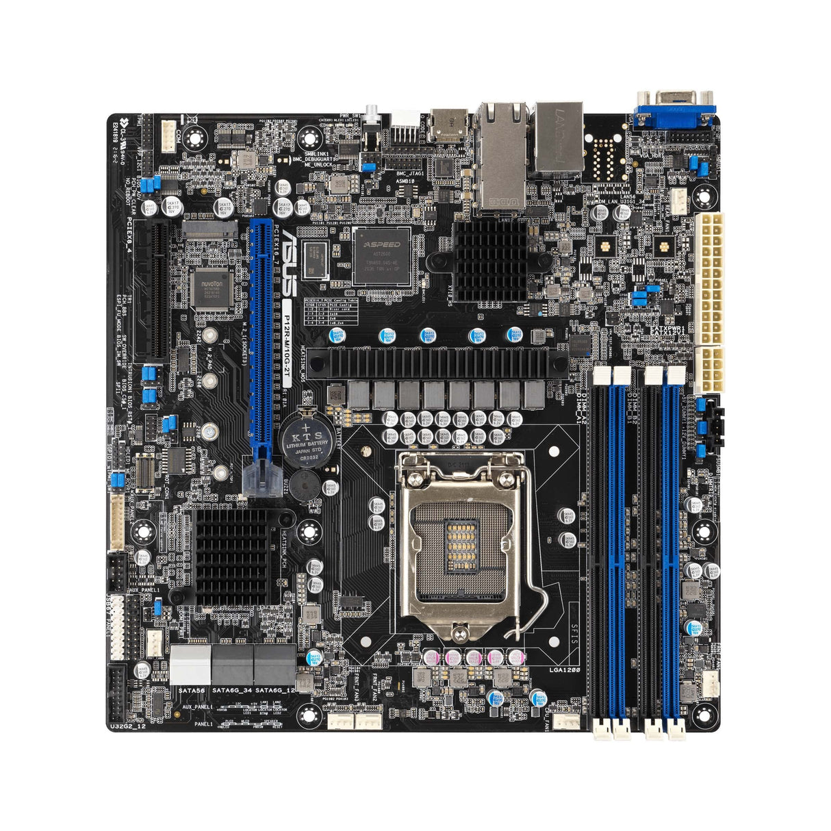ASUS P12R-M/10G-2T - Placa Base Intel C252 - Intel LGA1200 Socket - DDR4 RAM - Micro-ATX, 90SB0AC0-M0UAY0, Color Negro